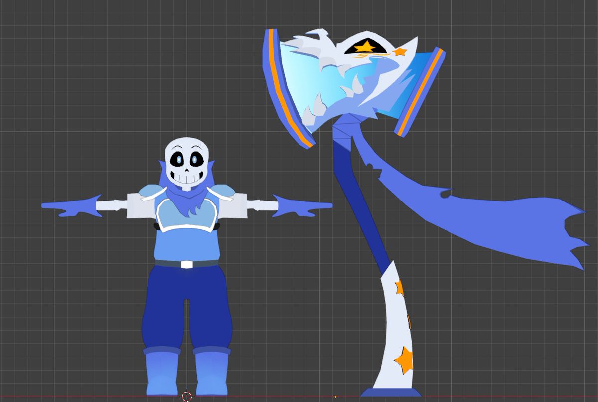 S0lStitch's tweet photo. Swap textures plus hammer for Blueberror model !

I'm loving the colors so far ✨✨✨

#utmv #underswap #blueberror https://t.co/ODADYeJNro