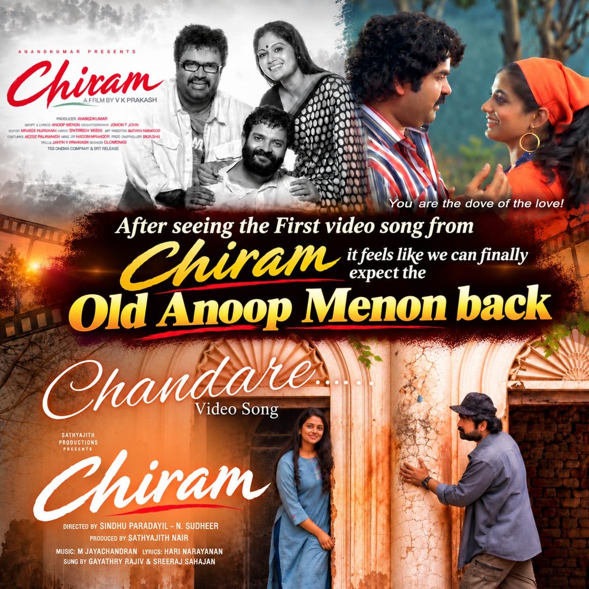 Saanuvishwan's tweet photo. പഴയ അനൂപ് മേനോനെ  തിരികെപ്രതീക്ഷിക്കാമെന്ന് തോന്നുന്നു.. ഏറെ നാളുകൾക്ക് ശേഷം ആ പഴയ റൊമാന്റിക് വൈബും അനൂപ് മേനോൻ മാജിക്കും വീണ്ടും കാണാനാകുമെന്ന പ്രതീക്ഷ നൽകുകയാണ് ചിരത്തിലെ ആദ്യ വീഡിയോ ഗാനമായ ‘ചന്ദാരേ’ ✨❤️
#Chiram #Chandare #AnoopMenon #Mollywood https://t.co/WXxQHUs9He