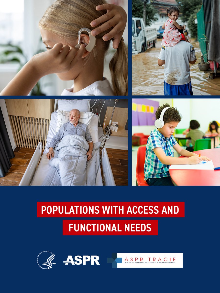ASPRgov's tweet photo. Make sure your preparedness plans cover all the people you serve. Explore ASPR TRACIE’s resources to help public health, health care, and emergency management professionals plan to meet the needs of individuals with access and functional needs, such as autism. https://t.co/QDi3fp7z07