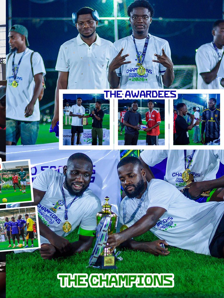 OsogboSocials25's tweet photo. THE CHAMPIONS 🏆

AND THEN, THERE WAS ONE. 👑

Congratulations to Hello Osogbo @hello_osogbo the champions of Osogbo Socials Championship 2.0!

They came. They competed. They conquered. 🏆

#OsogboSocialsChampionship #OSC2026 #HelloOsogbo #Champions #CommunityCultureChampionship https://t.co/tr4iJ1FJ6C