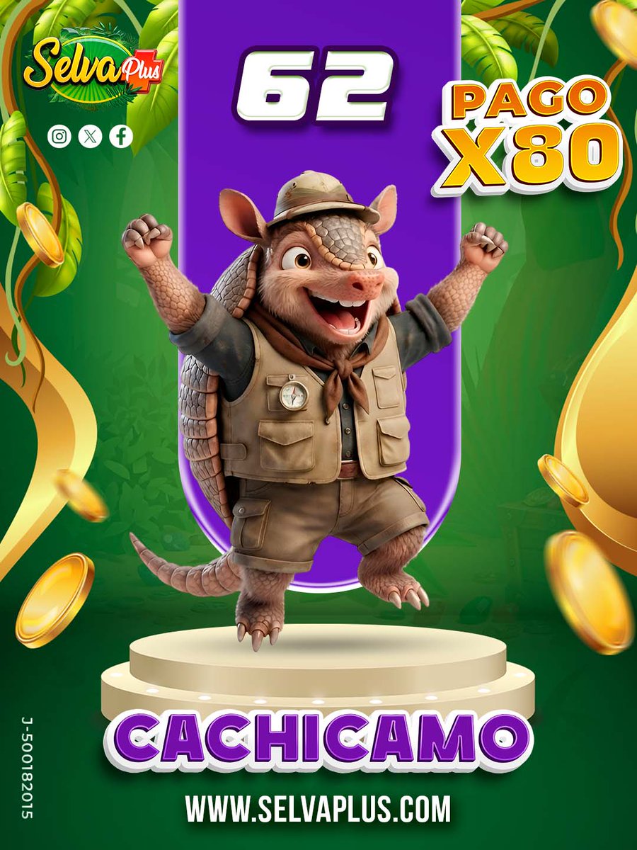 SelvaPlus's tweet photo. ¡El animalito millonario llegó rugiendo fuerte! 🐾💰

📅 Hoy es: Miércoles, 30 Sept 2026
⏰ Hora del sorteo: 09:15 AM
🥇 Animalito ganador: 62 Cachicamo

🌴 ¡La selva está celebrando! ¿Eras tú quien confió en el animalito ganador? https://t.co/cR1pSSTZop