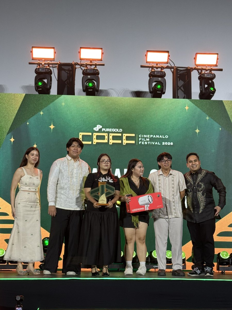 Puregold_PH's tweet photo. Lights, Camera, Panalo! Congratulations “Limlim”  - Geia De Vera for winning the Panalo sa Cinematography for Student Short Film Category! 💚 🎥 

#PuregoldCinePanalo2026 #PanaloSaHusay #AlwaysPanalo https://t.co/d5jonAbeLO
