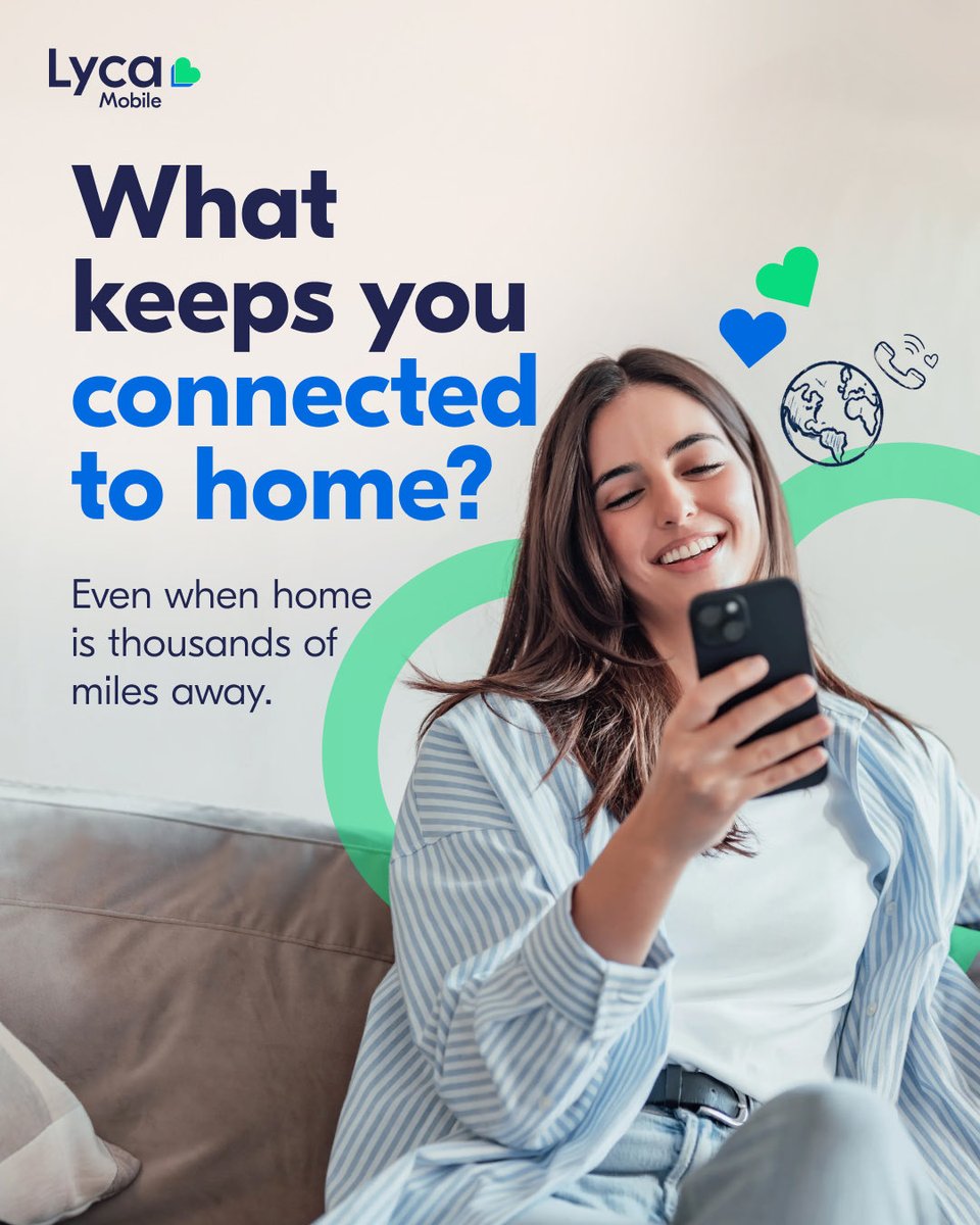 LycaMobile_us's tweet photo. Home can feel far away, but connection shouldn’t. 

Stay connected to the people and traditions that matter most, no matter the distance. https://t.co/qZiGLn6bVs
