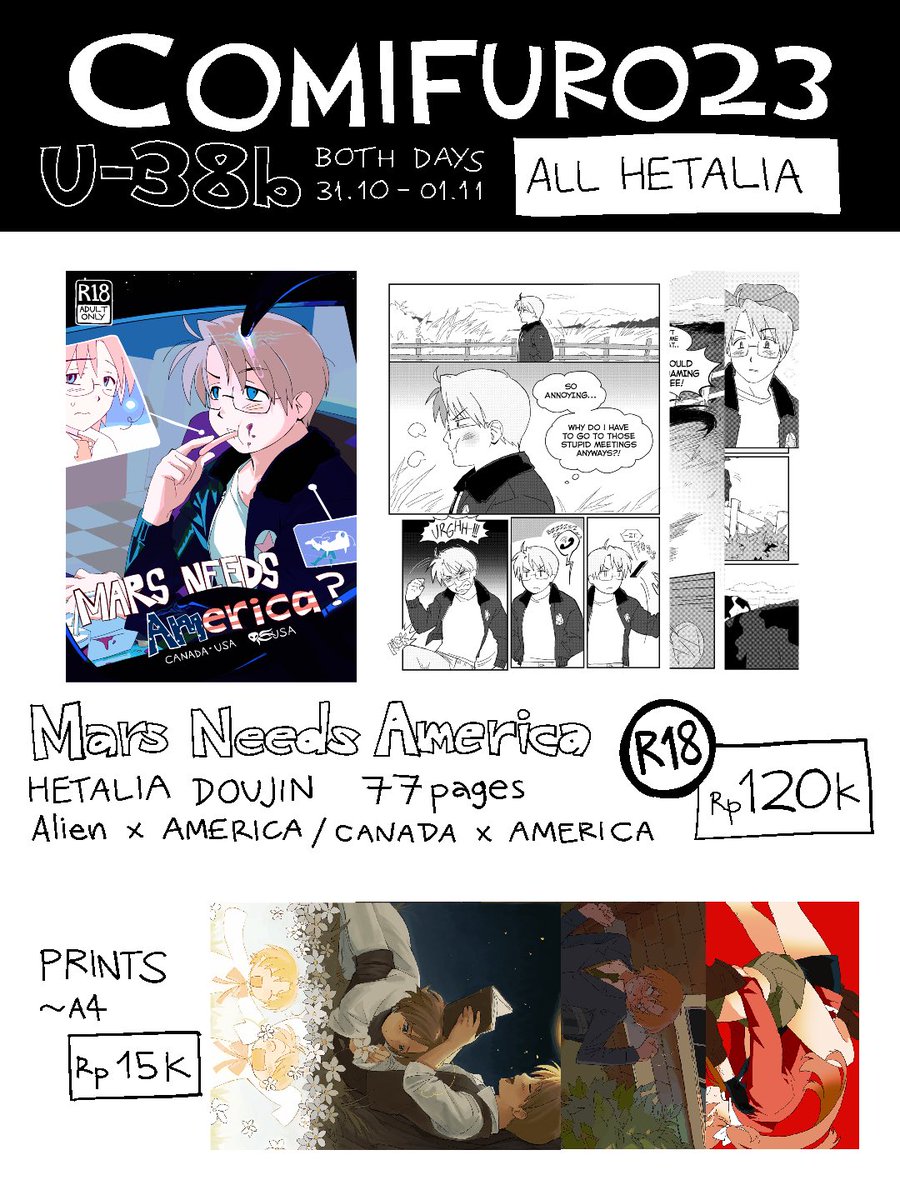 plusoneHell's tweet photo. So sorry for the delay... 
Opening (LOCAL) preorder for #comifuro23
From 30 September - 10 October 2026

Mail order and pick up @ U-38b available
Just few merch for Hetalia (^_^)v

PO here : https://t.co/d3SzLHZ7mk https://t.co/Jesa2FdidU