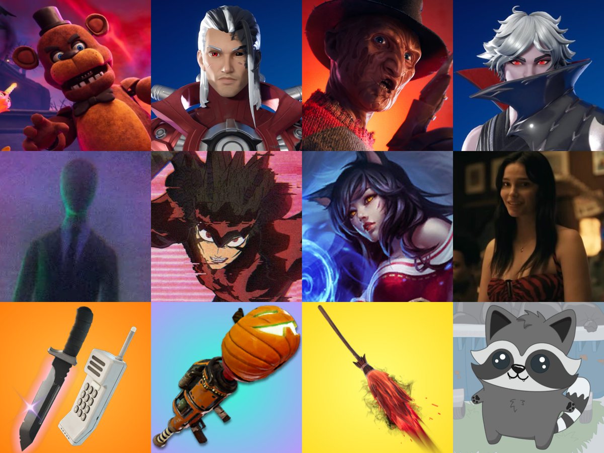 HYPEX's tweet photo. FORTNITE's 10th & BIGGEST HALLOWEEN BEGINS TOMORROW 👇

COLLABS & COSMETICS:
• FNAF (Freddy, Bonnie, Chica & Foxy)
• End of Abyss (EGS purchase gift)
• Also this Fortnitemares: Obsession, Freddy Krueger, Slender Man, Beetlejuice, Black Clover, The Purge, Ken Carson, Leaked Chucky Sidekick & MORE.. ‼️

FORTNITEMARES PART 2 (OCT 15):
• Fortnitemares gets a 2nd update on Oct 15, so some collabs & gameplay might come then
• Like League of Legends (Ahri Mythic & Phase Dash)
• Also the Map's Water turning purple (Phase Dash)
• Anime Legends return (Oct 16)

GAMEPLAY, LOOT & MECHANICS:
• FNAF Bosses (transform & hunt players)
• Likely One Wish Willow (Obsession)
• Rocket Ride Launcher (rideable pumpkin rocket)
• Pumpkin Head Match Override
• Loot Hacks (could change): Ghostface's Knife, Chainsaw, Witch Broom, Wood Stake Shotgun & Dual Fiend Hunters
• Witch Broom Reload Pocket Item (35s cooldown)
• Possibly Unreal Tournament 2x Damage Token
• Possibly Locker Sorting (Most/Least Used & Recent)
• More New & Returning Weapons/Items

SPRITES:
• Possibly FNAF (Hook & Mimic IDs leaked)
• Vampire Sprite (heals up to 50% of damage dealt)
• Pumpkin Sprite (grants pumpkin protection head)
• Trick or Treat Sprites (candy from containers)
• Slap Candy (25 HP & Shield + infinite stamina)
• Dumpster Dive Sprite (finds food in containers & props, up to a Golden Mushroom at max lvl, +10 HP/Shield per food)
• Cyberpunk Sprites (LIKELY SCRAPPED): Adam Smasher, Rebecca & Arasaka

MAP CHANGES & LORE:
• FNAF Pizzeria finally fully built
• Battlewoods becomes Gravegate
• Geno's Machine cables reach Gravegate
• Mysterious face in the sky

REWARDS & EVENTS:
• Bunny Mummy Quest Pack (Oct 3)
• Gold Punk Promo Skin (Oct 2)
• Driftwalker returns soon (3 Yrs)
• Osric the Uninvited (October Crew)
• LEGO Odyssey: Batmobile & Batman Villager
• Kado Thorne Reload Map & Rewards (Expected Oct 8)

LEAVING SOON:
• The Walking Dead (Today)
• 9th Birthday Event (Tomorrow)
• Kingdom Hearts (Tomorrow)
• Ironmouse (Oct 2)
• Resident Evil (Oct 3)
• Madison Beer (Oct 4)

& MORE.. ‼️