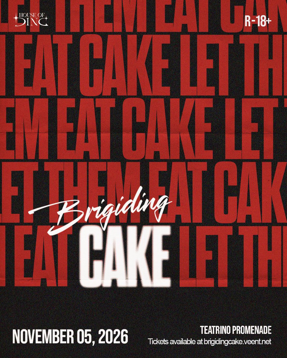 brigiding's tweet photo. LET THEM EAT CAKE. 🍰
A celebration of excess, pleasure, rebellion, and unapologetic self-expression.

You don’t want to miss this! Strictly R-18!!!
Get your tickets now at https://t.co/oZ1Z2nstrF https://t.co/6ZJR7xeGlV