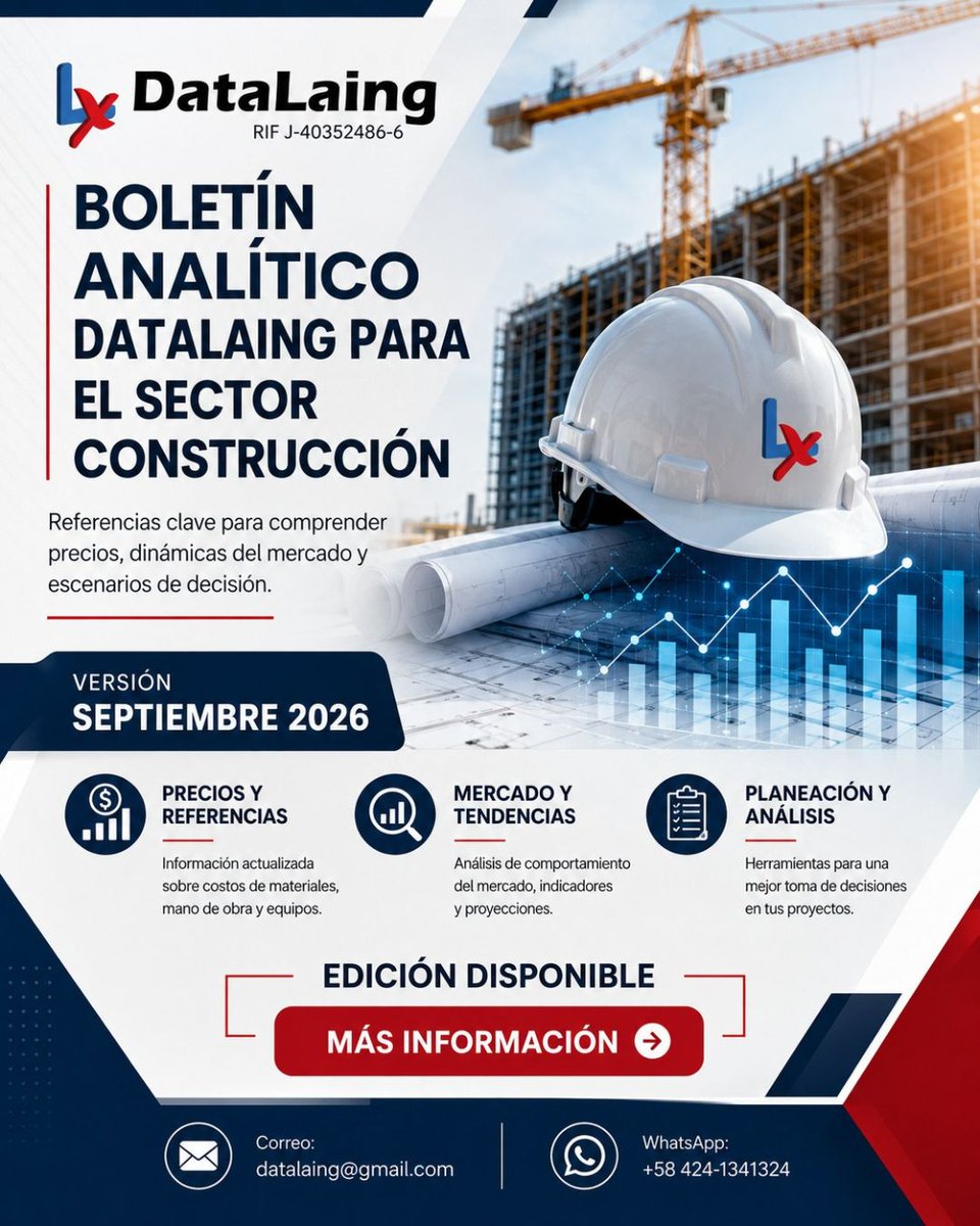 datalaing's tweet photo. 📈 Boletín Analítico septiembre 2026 disponible: una mirada ordenada sobre variables que inciden en la construcción. #DataLaing #Construcción https://t.co/SLFoEsY2l6