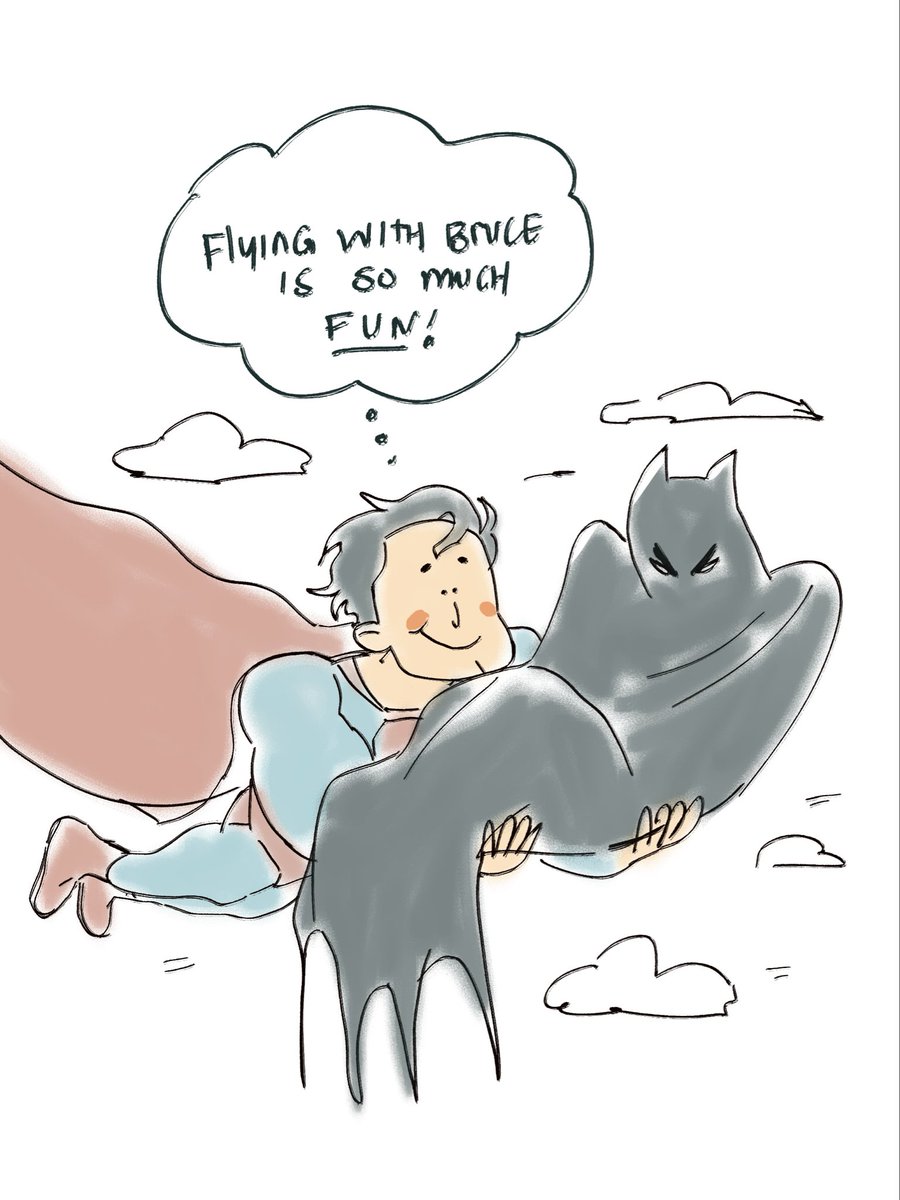 Geanie_6474's tweet photo. #superbat Clark taking Bruce for a little flying https://t.co/Wyeae0Tb8I