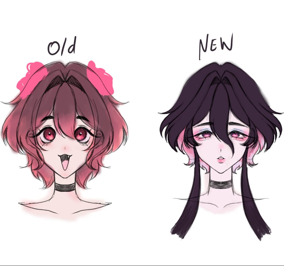 Maltead4's tweet photo. Ayer subí a mi server una pequeña comparativa de diseños entre el viejo y nuevo así que lo subo aquí hoy, saben la cara es literalmente la misma si le quitas los colores se ven muy iguales XD (⁠ﾉ⁠◕⁠ヮ⁠◕⁠)⁠ﾉ⁠*⁠.⁠✧ https://t.co/QJdx6tQGpv