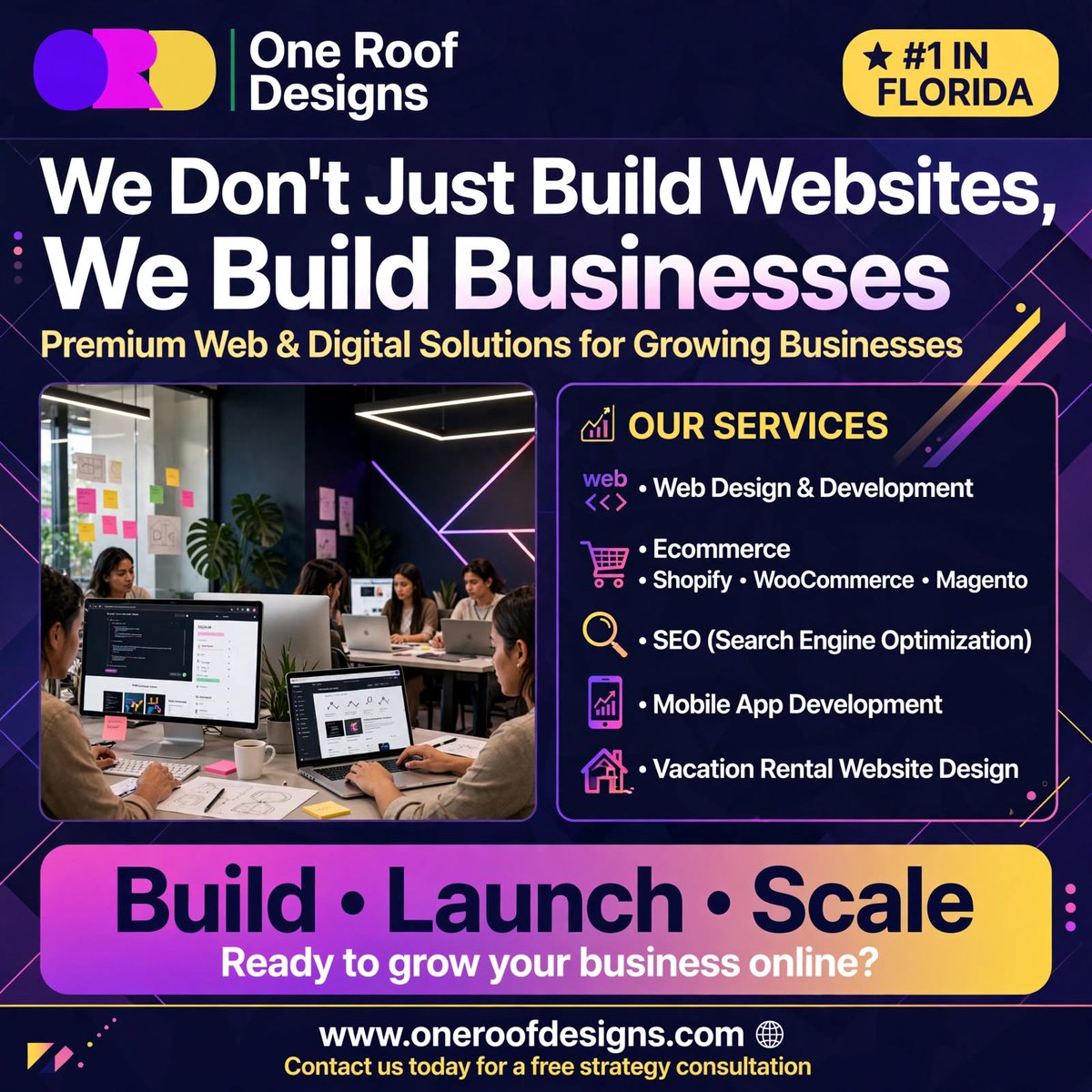 OneRoofDesigns1's tweet photo. From idea to launch to scale — we handle it all under ONE ROOF!

Build • Launch • Scale
Ready to grow your business online?

🌐 https://t.co/dEgay36cG7
#OneRoofDesigns #AirbnbOwners #AirbnbHost #VrboHost #airbnbhomes #airbnbsuperhost #vrbo #vrborental #RankHigher #DirectBooking https://t.co/GdBwIjjOi9