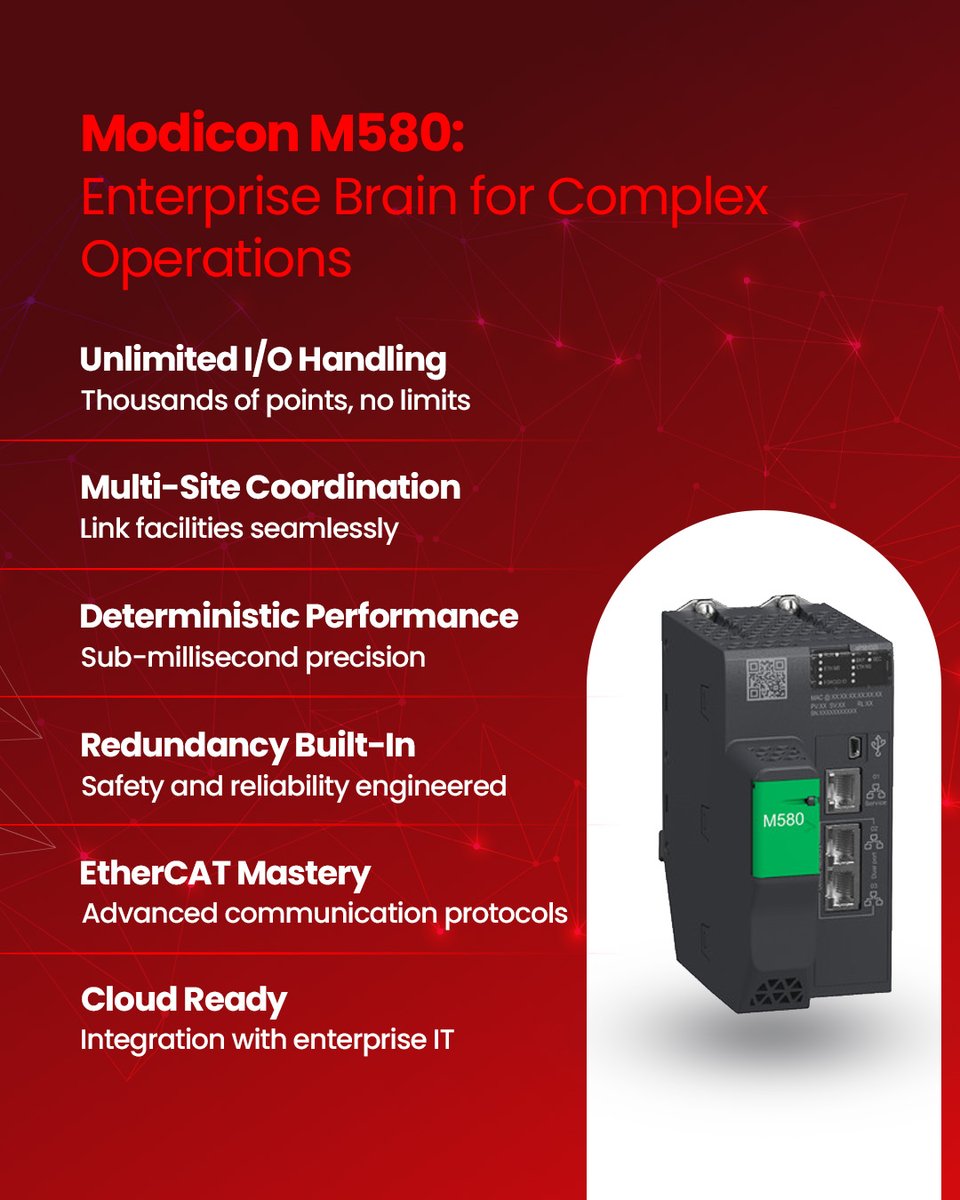 PimaControls's tweet photo. Growth shouldn’t mean starting over.

With Modicon M580, your control architecture can scale with your operations — from your initial setup to complex, multi-site enterprise environments. https://t.co/LtZ6qTWe6w