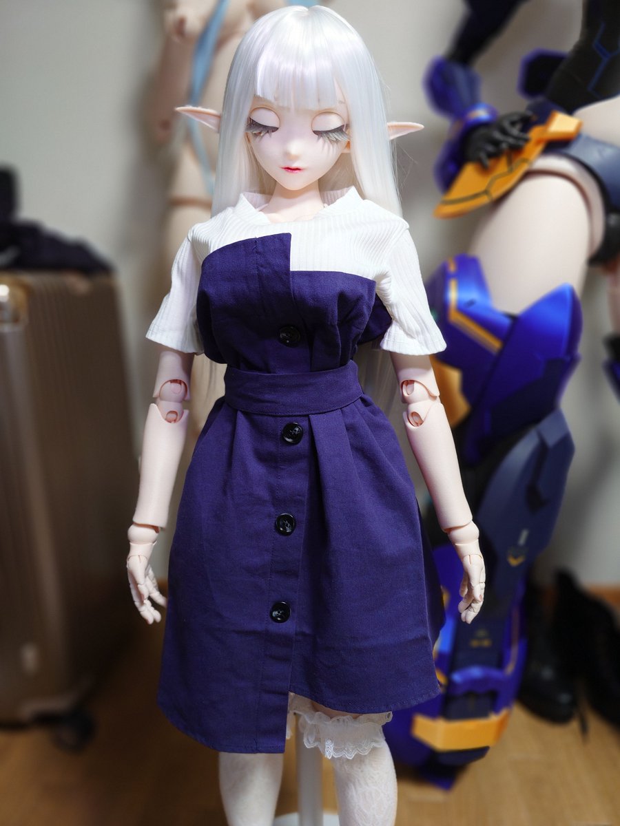 Astlute's tweet photo. お安い子供用size100のワンピース。
首周りがちょっと開くけど良い感じかも_φ(･_･
胸が大きい子なら100でも良さげかな？
＃夢幻閃姫 https://t.co/lhnkHWoNwI