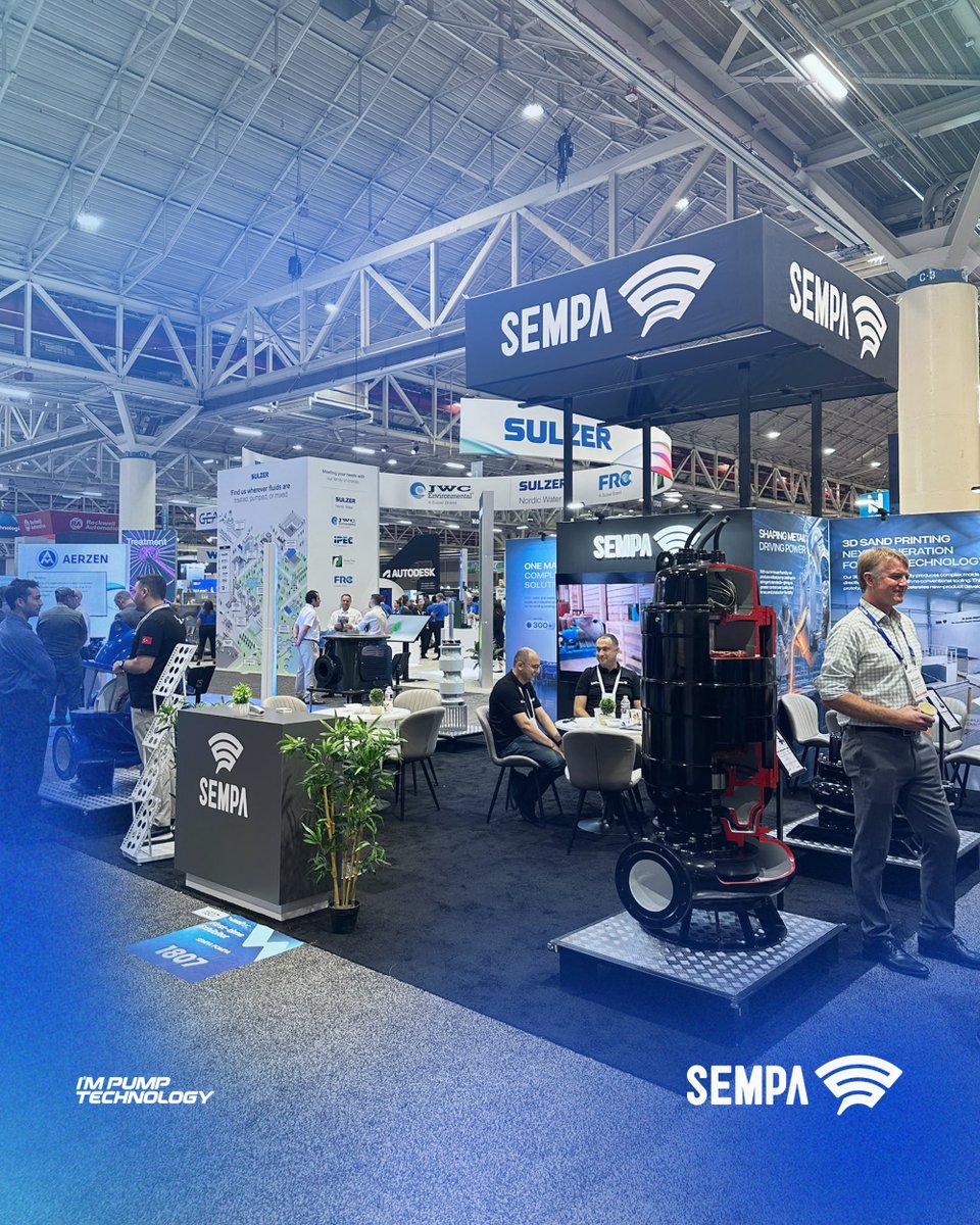sempapump's tweet photo. 🇺🇸 Thank you to everyone who visited the SEMPA booth at WEFTEC 2026 in New Orleans!
🇹🇷 New Orleans’ta düzenlenen WEFTEC 2026’da SEMPA standını ziyaret eden herkese teşekkür ederiz!
#sempa #pump #impumptechnology #WEFTEC2026 #SewageIndustry #WaterIndustry https://t.co/tbZF0IBsDG