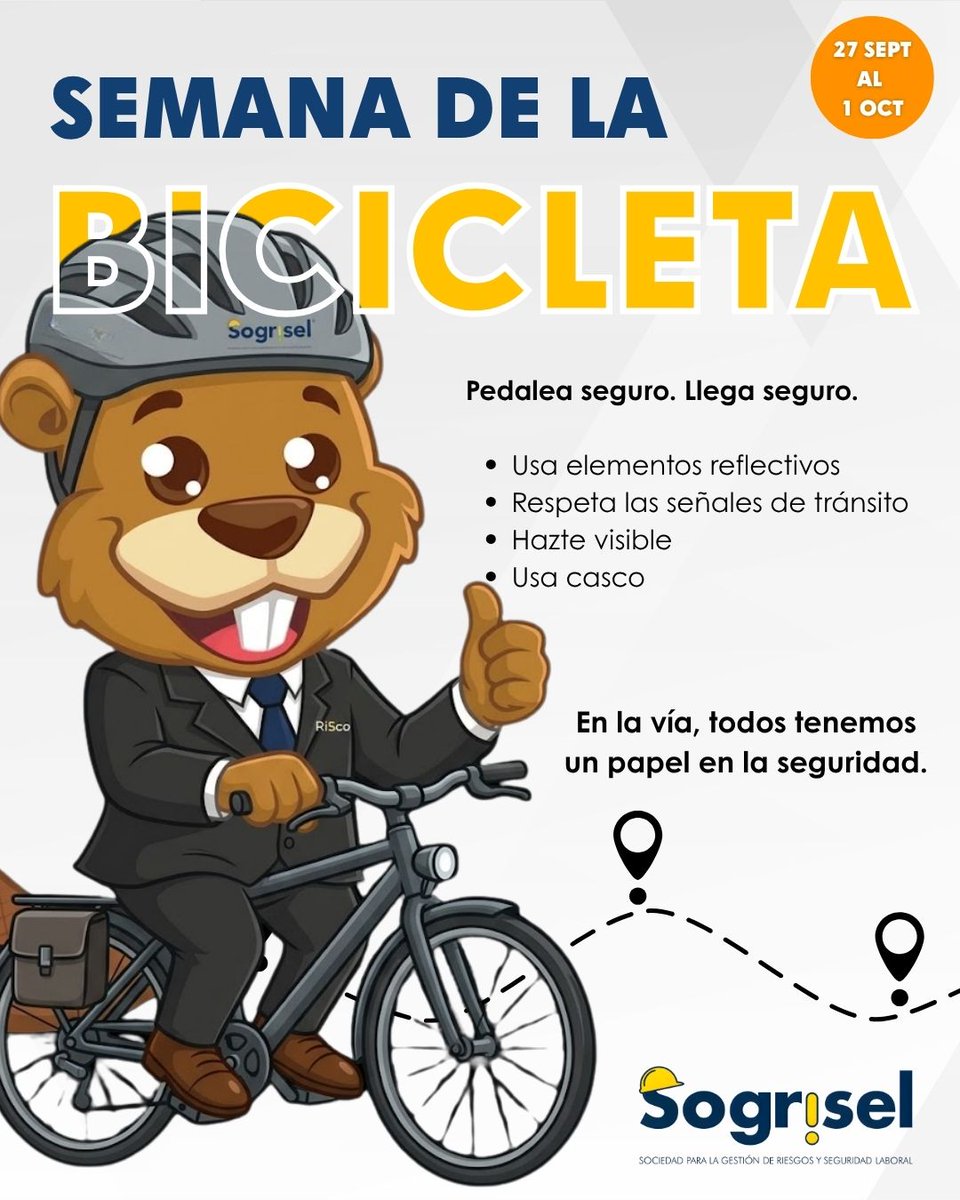 SogriselR's tweet photo. 🚲 La movilidad también refleja nuestros hábitos.

Cada trayecto es una oportunidad para actuar con mayor conciencia, respeto y responsabilidad.

Hagamos de nuestras calles espacios donde todos podamos movilizarnos de manera segura.

#SeguridadVial #MovilidadSostenible #Sogrisel https://t.co/pD7YzgqxGy
