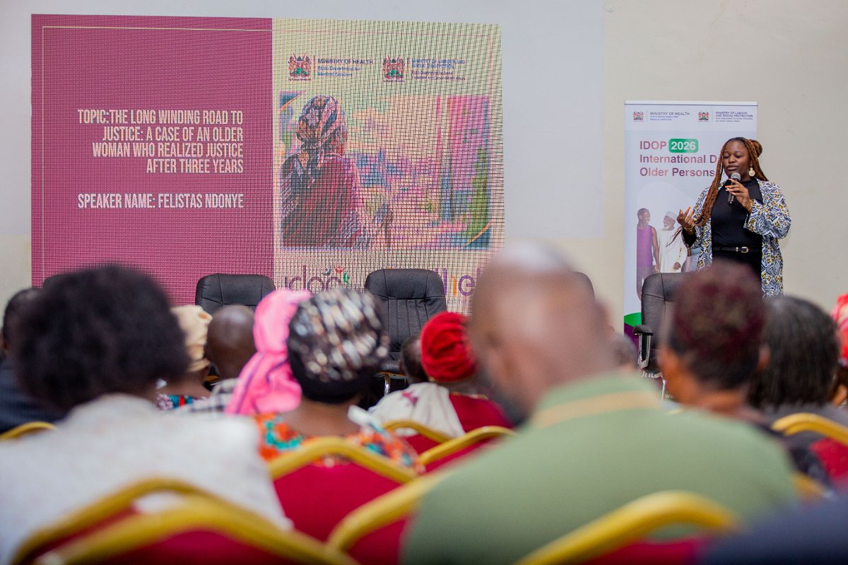 IDOP_KE's tweet photo. At #IDOPKE2026, Felistas Ndonye shared the story of an 80-year-old survivor of sexual violence who waited three years for justice. Her experience underscores why older persons need affordable legal representation and sustained support throughout court proceedings. https://t.co/C8xY2JmZBn