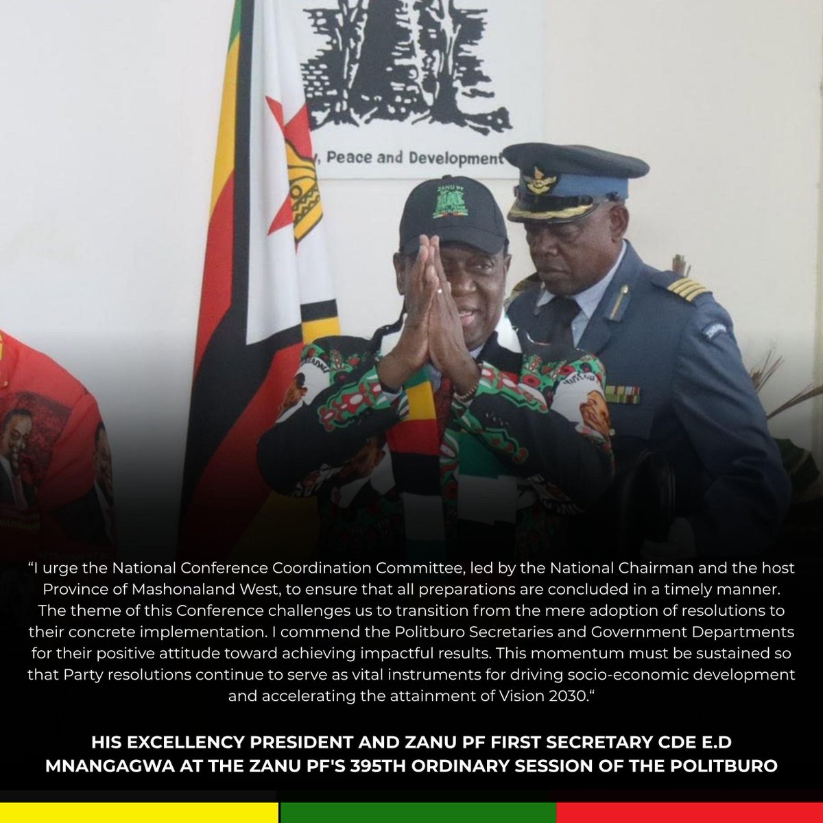Saba2102's tweet photo. His Excellency President Emmerson Dambudzo Mnangagwa at the ZANU PF 395th ordinary session of the Politiburo. https://t.co/DIyZ9U02VG