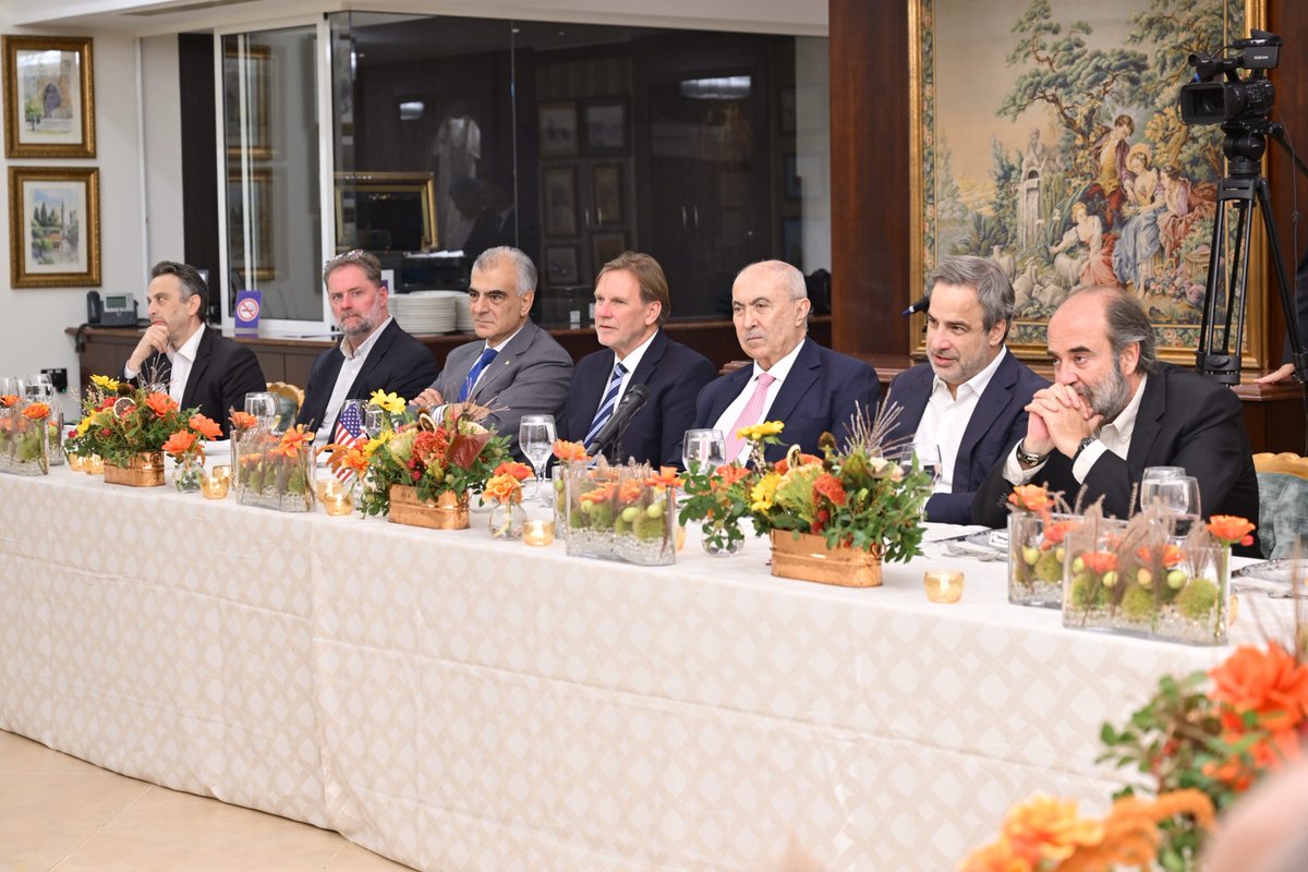 fmakhzoumi's tweet photo. Congressman LaHood, Congressman Gottheimer,
Dear friends,

Welcome to my home and to Beirut. Your presence reflects the bipartisan friendship between Lebanon and the United States, which we deeply value.

Around this table are representatives of most of Lebanon’s political parties, except Hezbollah. Despite our differences, we share a commitment to a sovereign Lebanon, with no weapons outside state authority.

I warmly thank Ambassador Michel Issa and his team for their dedication and determination to turn diplomacy into practical progress.

Lebanon’s recovery begins with restoring state authority throughout its territory, including exclusive control over decisions of war and peace. Hezbollah’s weapons, allegiance to Tehran, and parallel financial networks remain fundamental obstacles.

Disarmament requires implementation, clear timelines, and accountability. Our army needs the resources and support to fulfil its responsibilities. Effective vetting within the army must be part of the solution, ensuring that those entrusted with implementation answer exclusively to the state.

Wherever the army establishes control, the state must follow with services, reconstruction, and economic opportunity. Assistance must reach citizens transparently, without strengthening Hezbollah or political patronage.

Sovereignty also requires confronting the cash economy, which facilitates illicit financing and tax evasion while depriving the state of revenue. Bringing financial activity under effective oversight is both an economic and a national security priority.

Banking restructuring and a credible IMF programme are therefore indispensable. We need trustworthy banks that protect savings, attract investment, and finance businesses. A fair financial gap law must establish responsibility for losses, protect small depositors, and support genuine restructuring. Together with an independent judiciary and the rule of law, these reforms can restore confidence and bring money back into the formal economy.

I also thank President Donald Trump and his administration for their commitment to regional peace. The trilateral framework agreement must translate into extending Lebanese Army authority, disarming Hezbollah and all other militias, and achieving complete Israeli withdrawal in parallel, with credible verification and protection for civilians.

We must also have the courage to pursue direct negotiations under Lebanese state authority to resolve outstanding disputes and secure lasting peace.

Dear friends,

Our guests know Lebanon’s challenges exceptionally well—perhaps better than many of us. Let us draw on their experience through a constructive exchange focused on practical solutions.

I ask each participant to introduce themselves briefly and go directly to a question, so everyone can participate and our guests have time to respond.

Congressmen, thank you again for being with us. The floor is yours.
@RepLaHood 
@RepJoshG