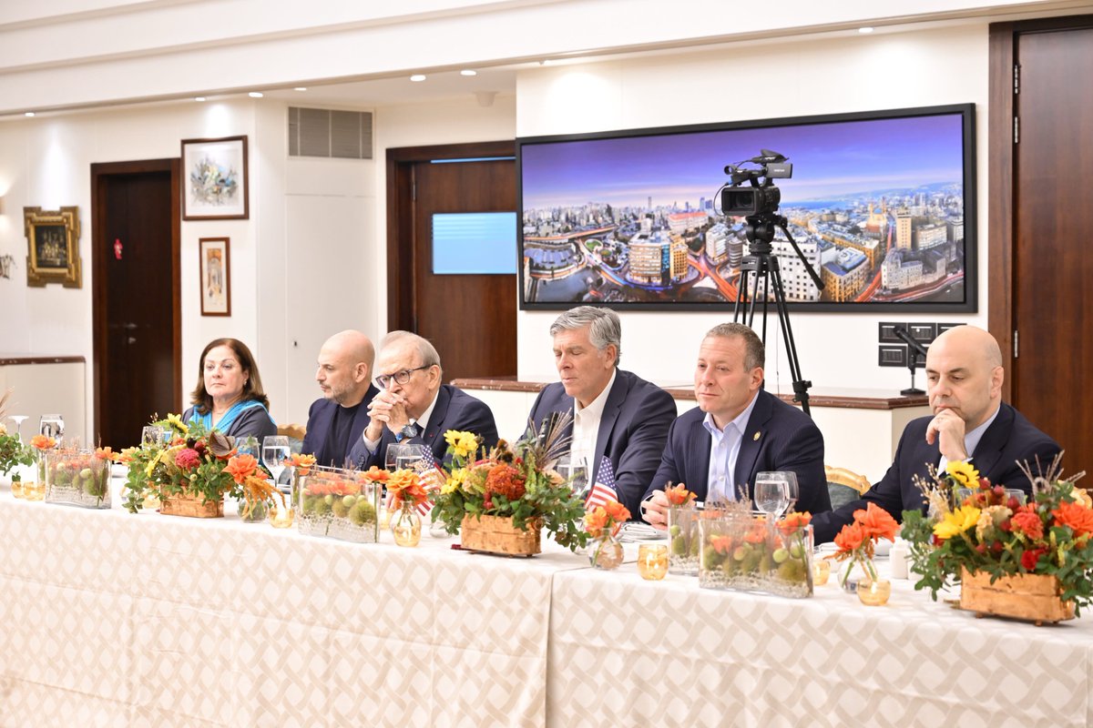 fmakhzoumi's tweet photo. Congressman LaHood, Congressman Gottheimer,
Dear friends,

Welcome to my home and to Beirut. Your presence reflects the bipartisan friendship between Lebanon and the United States, which we deeply value.

Around this table are representatives of most of Lebanon’s political parties, except Hezbollah. Despite our differences, we share a commitment to a sovereign Lebanon, with no weapons outside state authority.

I warmly thank Ambassador Michel Issa and his team for their dedication and determination to turn diplomacy into practical progress.

Lebanon’s recovery begins with restoring state authority throughout its territory, including exclusive control over decisions of war and peace. Hezbollah’s weapons, allegiance to Tehran, and parallel financial networks remain fundamental obstacles.

Disarmament requires implementation, clear timelines, and accountability. Our army needs the resources and support to fulfil its responsibilities. Effective vetting within the army must be part of the solution, ensuring that those entrusted with implementation answer exclusively to the state.

Wherever the army establishes control, the state must follow with services, reconstruction, and economic opportunity. Assistance must reach citizens transparently, without strengthening Hezbollah or political patronage.

Sovereignty also requires confronting the cash economy, which facilitates illicit financing and tax evasion while depriving the state of revenue. Bringing financial activity under effective oversight is both an economic and a national security priority.

Banking restructuring and a credible IMF programme are therefore indispensable. We need trustworthy banks that protect savings, attract investment, and finance businesses. A fair financial gap law must establish responsibility for losses, protect small depositors, and support genuine restructuring. Together with an independent judiciary and the rule of law, these reforms can restore confidence and bring money back into the formal economy.

I also thank President Donald Trump and his administration for their commitment to regional peace. The trilateral framework agreement must translate into extending Lebanese Army authority, disarming Hezbollah and all other militias, and achieving complete Israeli withdrawal in parallel, with credible verification and protection for civilians.

We must also have the courage to pursue direct negotiations under Lebanese state authority to resolve outstanding disputes and secure lasting peace.

Dear friends,

Our guests know Lebanon’s challenges exceptionally well—perhaps better than many of us. Let us draw on their experience through a constructive exchange focused on practical solutions.

I ask each participant to introduce themselves briefly and go directly to a question, so everyone can participate and our guests have time to respond.

Congressmen, thank you again for being with us. The floor is yours.
@RepLaHood 
@RepJoshG