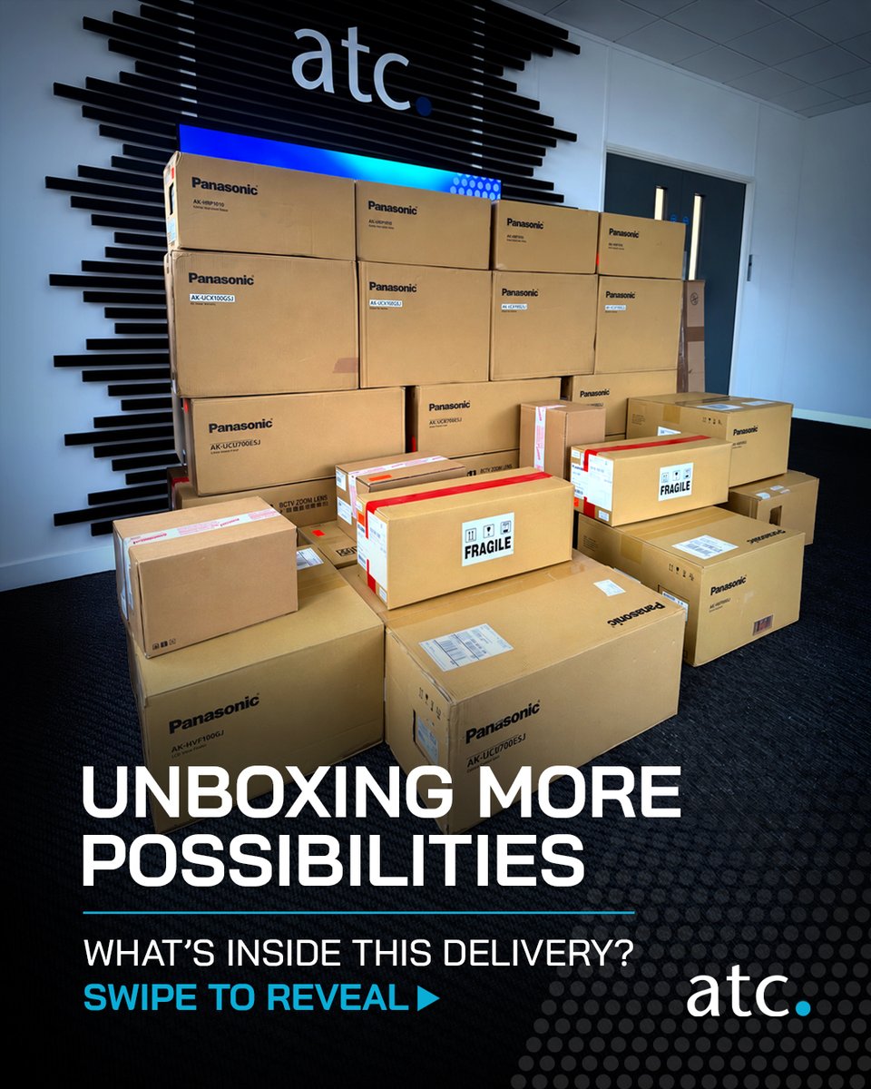 atcommunication's tweet photo. 📦 Panasonic AK-UCX100 4K Studio Cameras have landed at ATC London!

4K HDR, IP &amp; SDI connectivity—available to hire from our London, Midlands &amp; Belgium offices.

👀 More products coming soon! Follow ATC for new arrivals.

#CameraHire #AVHire https://t.co/5hnbRxrnXs