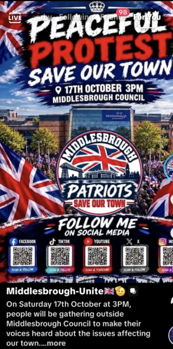 Nick_Dampier1's tweet photo. A protest is being organised in #Teesside for anyone local that wants to attend. #Hartlepool #Stockton #Middlesbrough #Redcar #Darlington https://t.co/E1AClixvoA