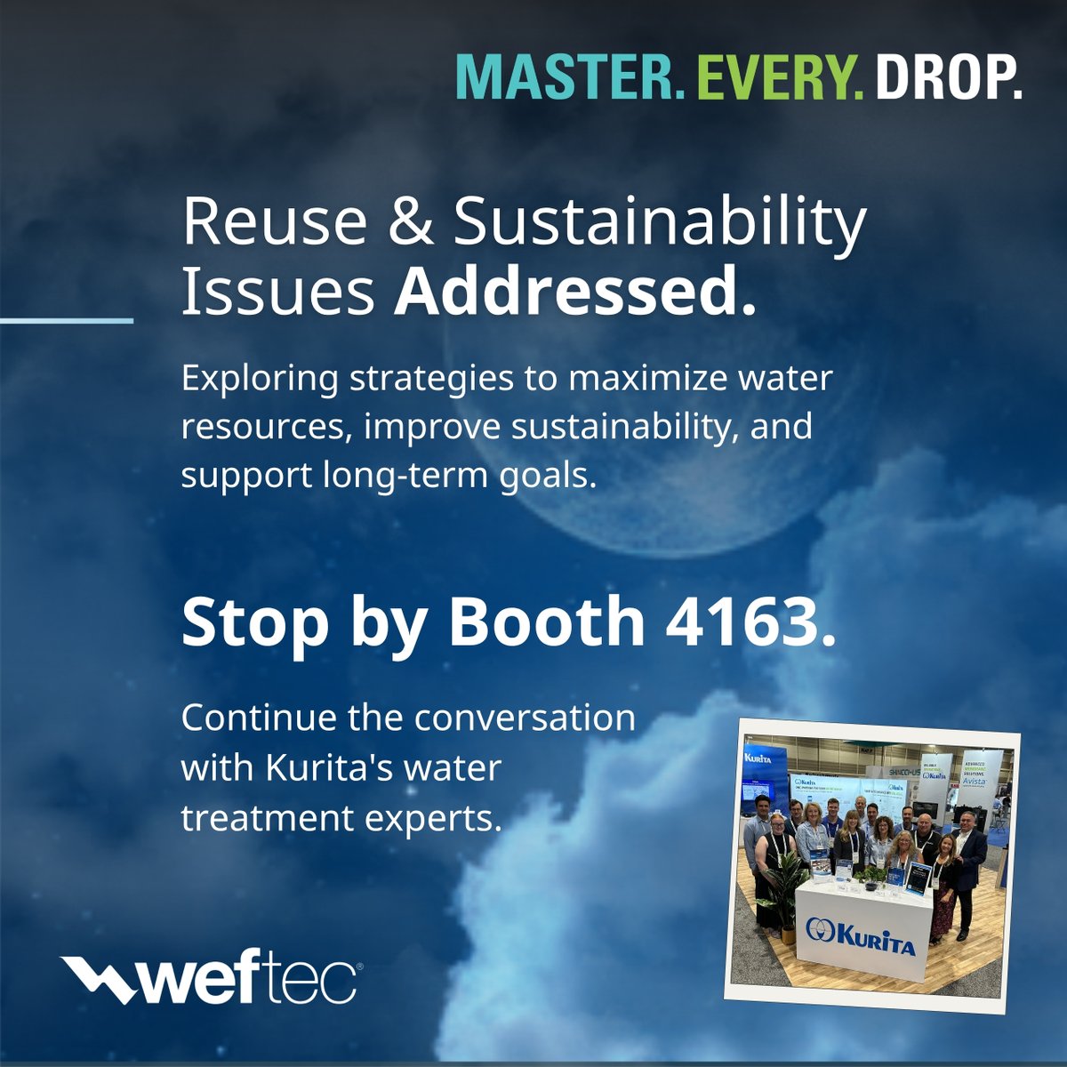 KuritaGlobal's tweet photo. What keeps you up at night?

That question has sparked some of our best conversations at #WEFTEC so far.

We're helping organizations master every drop through innovative #watermanagement solutions.

#MasterEveryDrop #KuritaWay https://t.co/BLBjMsgBXf