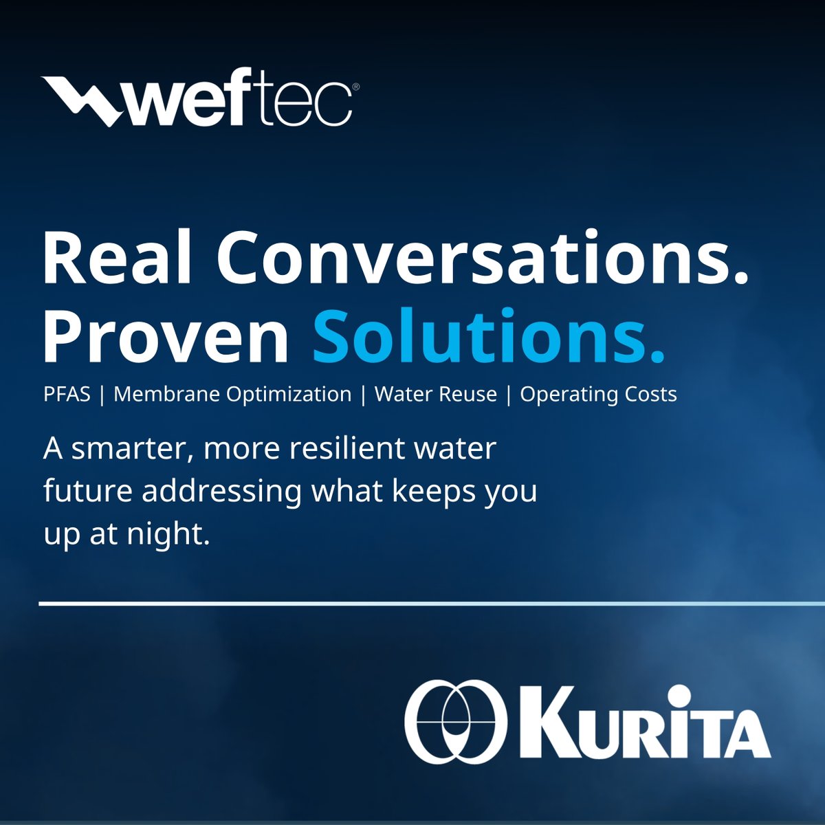 KuritaGlobal's tweet photo. What keeps you up at night?

That question has sparked some of our best conversations at #WEFTEC so far.

We're helping organizations master every drop through innovative #watermanagement solutions.

#MasterEveryDrop #KuritaWay https://t.co/BLBjMsgBXf