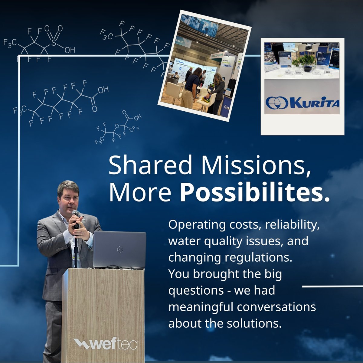 KuritaGlobal's tweet photo. What keeps you up at night?

That question has sparked some of our best conversations at #WEFTEC so far.

We're helping organizations master every drop through innovative #watermanagement solutions.

#MasterEveryDrop #KuritaWay https://t.co/BLBjMsgBXf