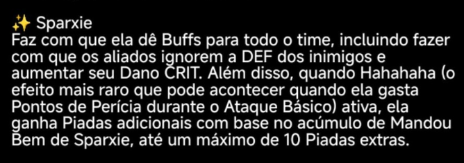coldryck's tweet photo. @KotoYatur Mas Euphoria é sobre estar em delírio sabe...
Ainda sim, não é só 30% de Dano Crítico, ela também vai fazer o time ignorar DEF%, não vi todo o vazamento e comparativo dos times ainda, mas eu achei bem forte ✨💖

E vou defender a classe streamer até o fim, Sparxie perfeitinha 😌 https://t.co/pMSGWRiljU