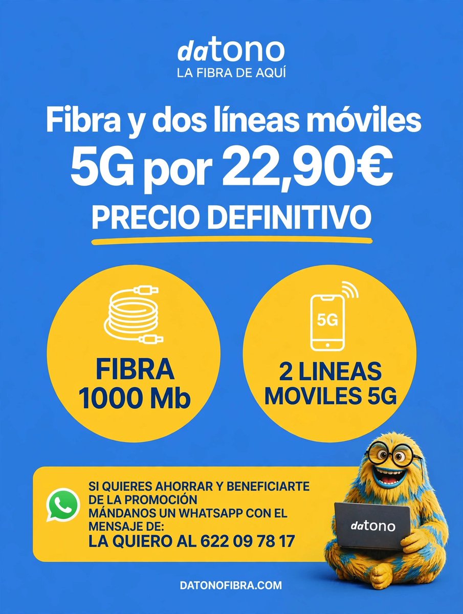 fibraprovincia's tweet photo. ¿Estás pagando de más?
⏳ Todavía estás a tiempo
⌨️ Benefíciate de esta oferta escribiéndonos por MD con la siguiente frase: LA QUIERO
📞 Para más dudas llámanos al 622087817
#oferta #ahorro #pagarmenos #fibra #lineamovil #lafibradeaqui #datono https://t.co/bV4EsF9Oz4