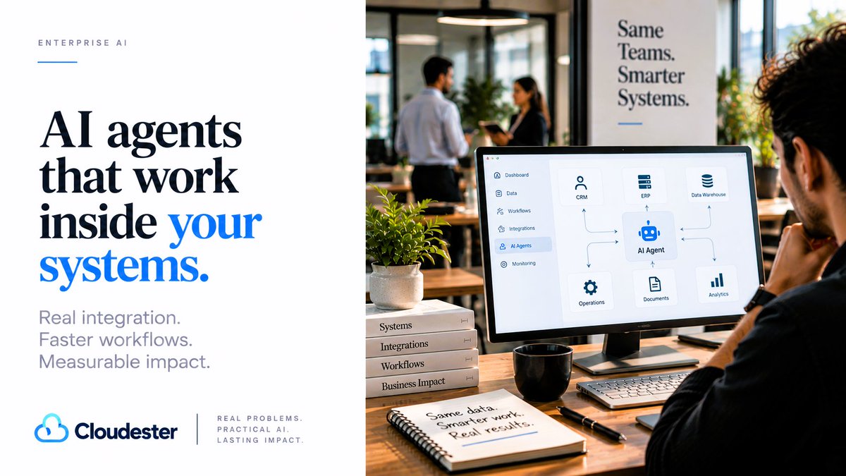cloudester's tweet photo. A chatbot on top of an old system isn't an AI strategy.

Real AI integration connects to the data and workflows underneath, so the work moves faster, not just the conversation.

Better interface ≠ better workflow.

https://t.co/hqXCcPT3TI

#enterpriseai #ai https://t.co/CTv8Qpzx9W