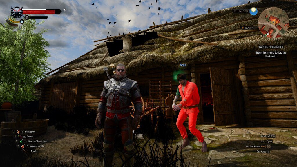 Prowlenson's tweet photo. Seems to be very minor graphical issues going on. Textures don’t appear right and particles are “missing” or something. Been playing on Ultra+ settings and no real lag or drop in frame rate. Just this. Hopefully this’ll be fixed soon @CDPROJEKTRED https://t.co/Up31YYBGSL