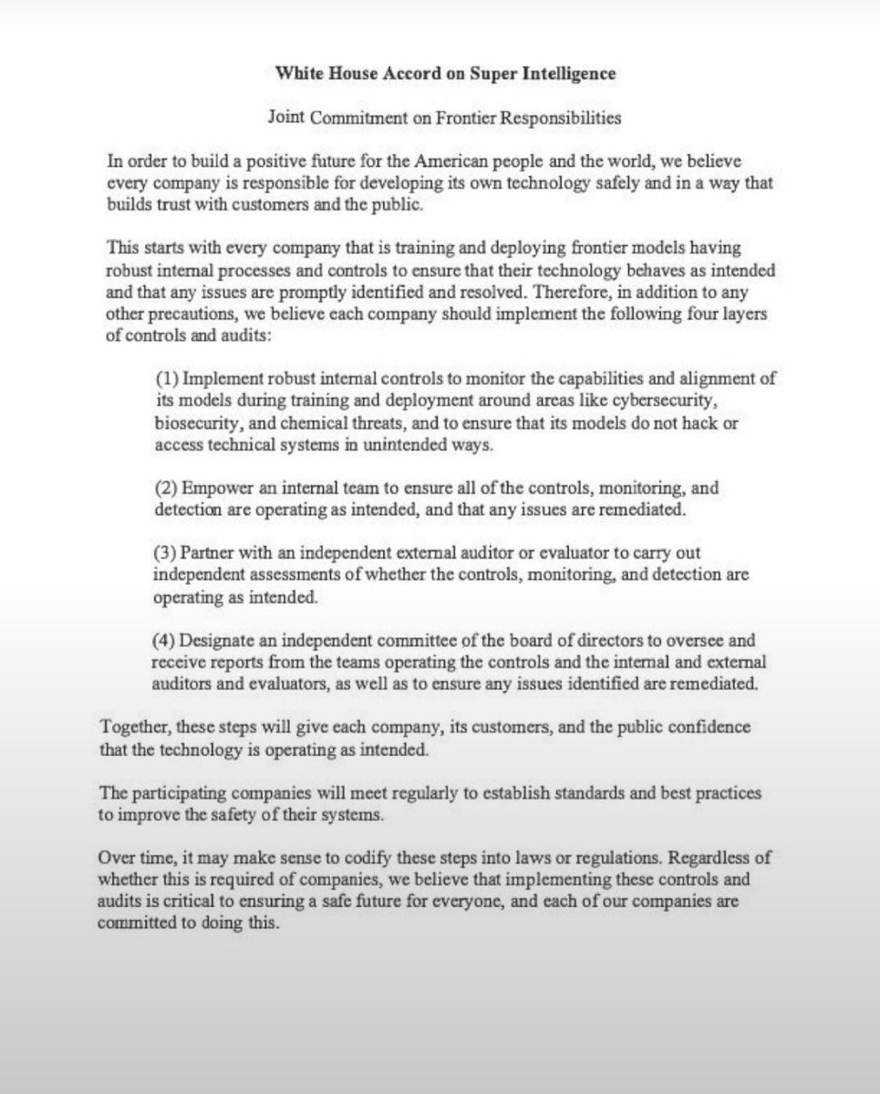 elerianm's tweet photo. Here is "The White House Accord on Super Intelligence" signed yesterday:
#economy #tech #ai #markets https://t.co/nP1I4sT0y8