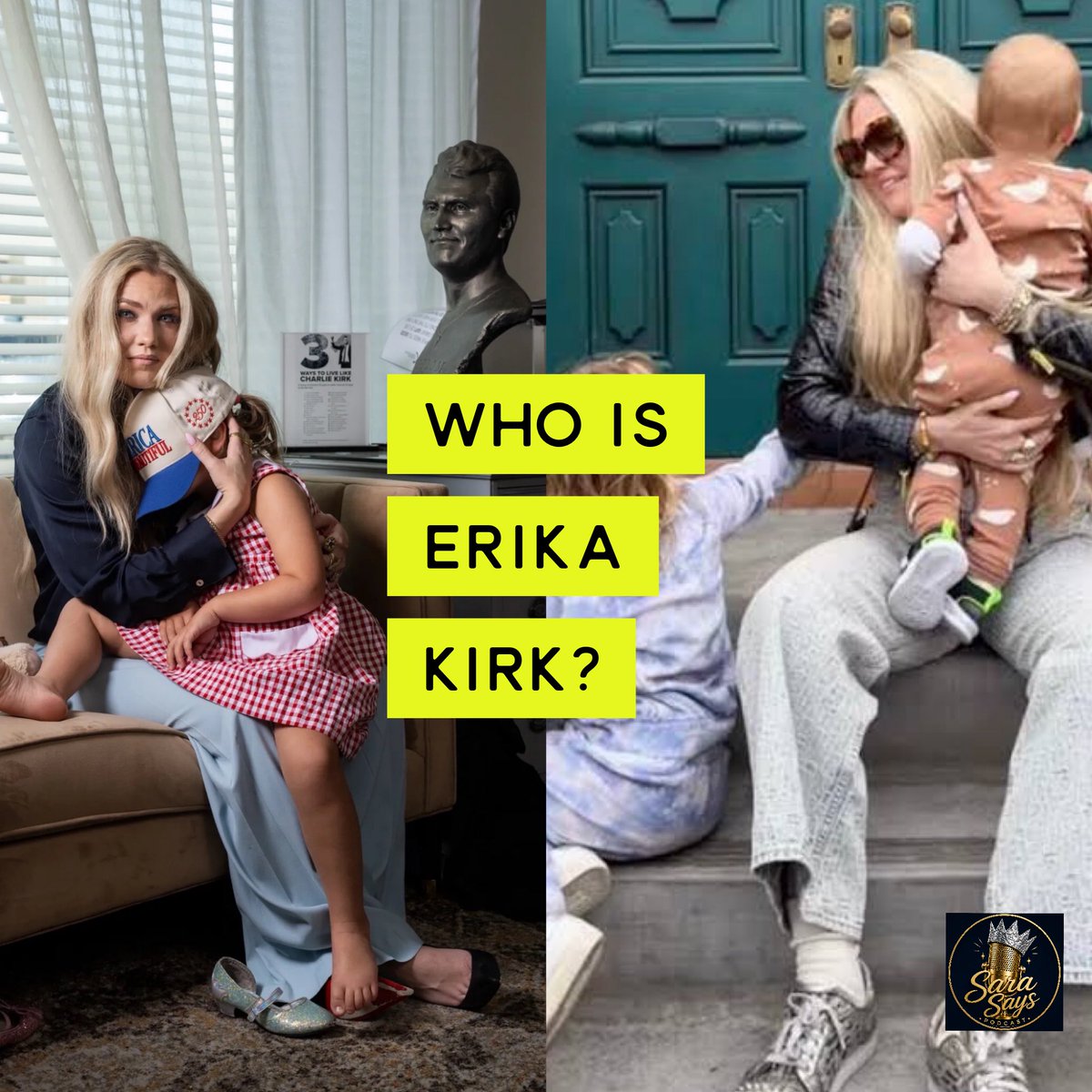 SaraLJaffray's tweet photo. Who is Erika Kirk? That is what the Vanity Fair writer, Clara Molot, sought to answer. The write up is literally the way everyone thinks of her. 

This will sound crazy to some but the more I stare at these photos the more I am convinced I was right. She seems to be an MK Ultra kid. And her mind seems erased. I know that sounds crazy but she just isn’t normal. Looking at these pictures she seems to be “trying” to act like a mom. As if she doesn’t know how. It’s so strange. I find myself going back and forth between feeling bad for her and hating her for all the lies. 

I always think about that picture of her with short hair. She says it was because her father didn’t know how to do her hair. I believe it’s because she came from the government and probably had a shaved head for testing purposes.

I know I know my haters are gonna go wild on my ideas and make me sound crazy. A year or two earlier I’d say I’m crazy too. But something just isn’t right here. And I know I’m not the only one seeing it.