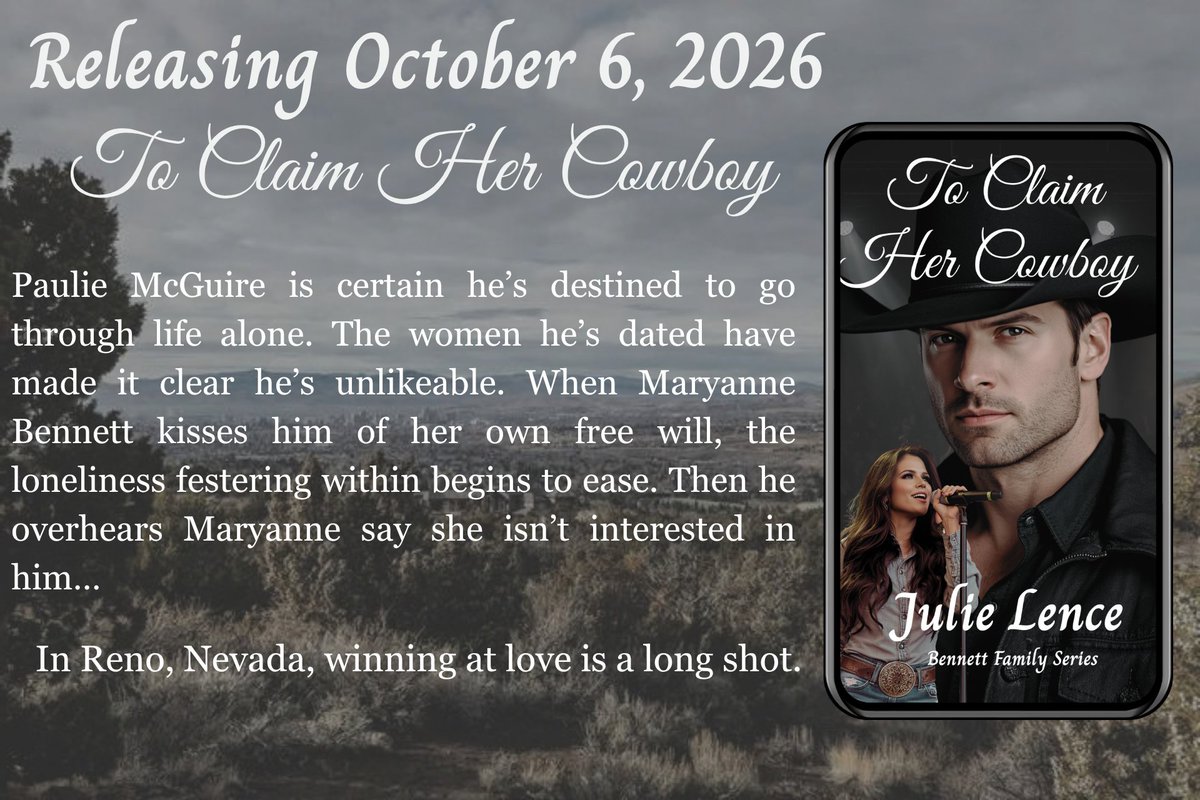 JulieLence's tweet photo. #ComingSoon 
To Claim Her Cowboy:
#cowboyromance #romance #shortstory #IARTG #BookBoost #MustRead #contemporarywestern #amreading #smalltownromance
https://t.co/9QK6bRbt9v https://t.co/uxX8xZO8tU