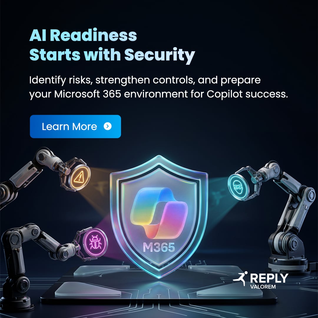 Valorem's tweet photo. Our M365 Copilot Security Readiness assessment helps organisations evaluate their current Microsoft 365 security posture, identify potential risks, and develop a clear roadmap to strengthen security controls before broader Copilot adoption.

Learn more: https://t.co/xnbIYB4m5c https://t.co/iX5T4Mj5ng