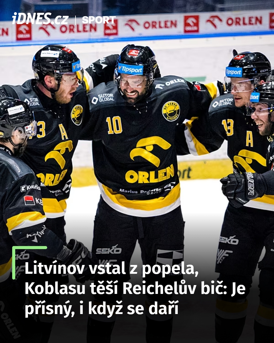 idnessport's tweet photo. V minulé sezoně by ho třígólové manko umrtvilo, teď ho naopak vyburcovalo. Hokejový Litvínov, upgradovaná verze 2026. 

Neprůstřelný důkaz o proměně loňského barážisty dal poslední obrat z 0:3 na 5:4 po samostatných nájezdech s Libercem. 

👉 https://t.co/QzNb4Q24dA https://t.co/KSbIF3AR6Q