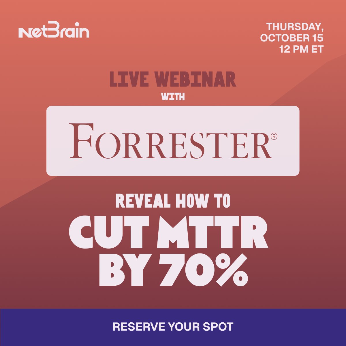 NetBrainTech's tweet photo. Forrester's Total Economic Impact™ study of NetBrain: 241% ROI, $8.4M in benefits, 70% faster MTTR. 

Oct 15, 12-1 PM ET: we'll walk through the financial model with Forrester and show how to estimate your own ROI. 

Save your seat: https://t.co/UEckpp3evE https://t.co/friXlmvucZ