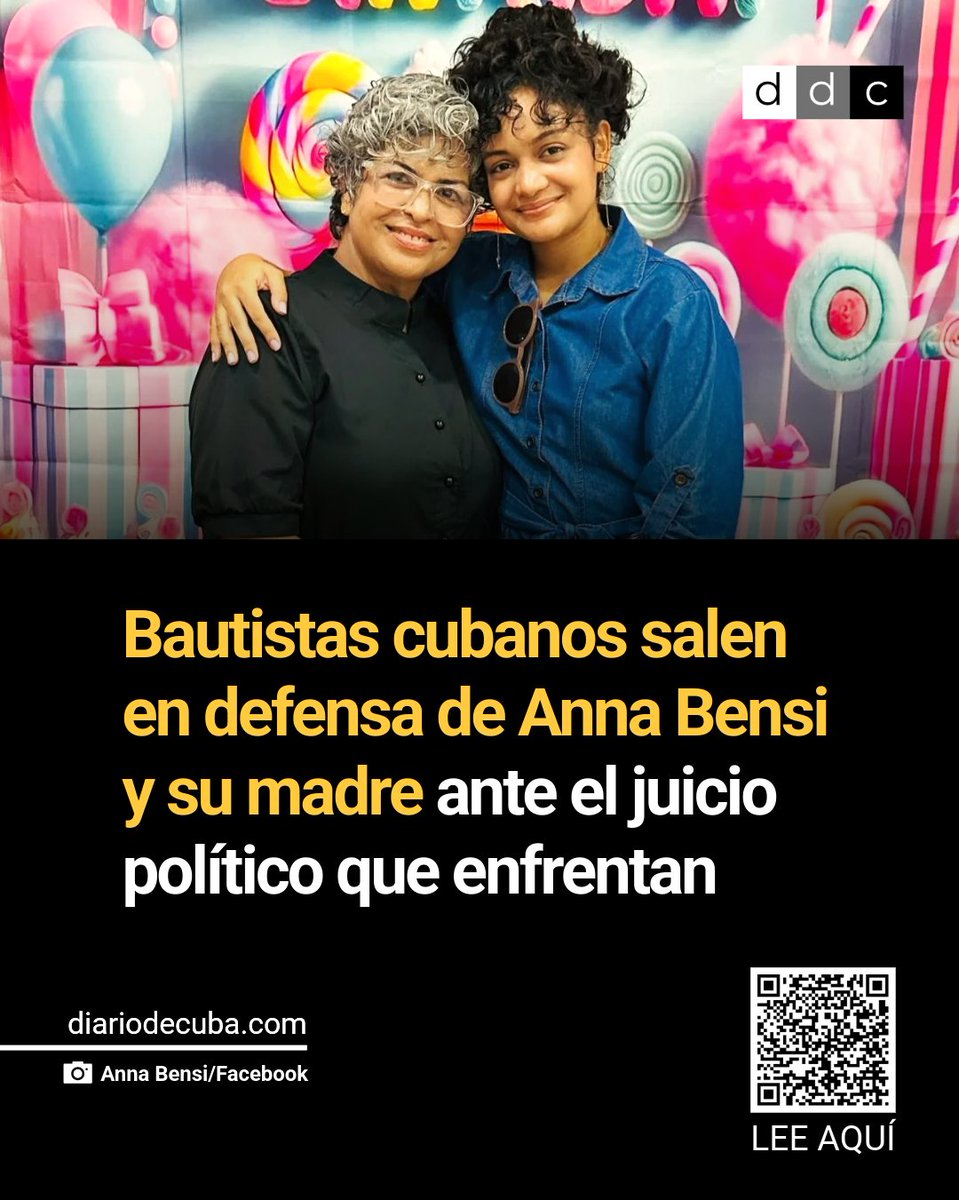 diariodecuba's tweet photo. Convención Bautista de #Cuba Occidental ante el juicio a #AnnaBensi y su madre: "El ejercicio legítimo de la verdad y la transparencia no debe ser criminalizado".

LEE MÁS en #DiarioDeCuba
https://t.co/h9CuUPxLF3 https://t.co/c5YWqKxxWY