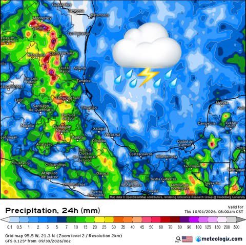 InfoMeteoro's tweet photo. ⚠️PRONÓSTICO MIERCOLES 30/SEP/2026

🚨“#TemporalLluvioso se fortalece y extiende en el noreste, occidente, centro, sur, oriente y sureste por huracán #Rachel y #FrenteFrío1…”

⛈️LLUVIAS/TORMENTA C/GRANIZO⬇️

🔴EVENTOS MÁS INTENSOS🔴
-Sin, Dgo, Coah, NL, Nay, Zac, SLP, Col, Jal, Mich, Gto, Qro, Hgo, EdoMex, CDMX, Gro, Oax, Chis, Camp, QRoo

🟡EVENTOS AISLADOS FUERTES
-Chih, BCS, Tamps, Ags, Mor, Pue, Tlax, Ver, Tab, Yuc

🌡️AMBIENTE DIURNO☀️
🥵36-40ºC noreste, oriente, sureste
😅30-35ºC noroeste, norte, Pacífico
😅20-30ºC occidente, Altiplano (Bajío-Valle de Méx)

⚠️🌬️RÁFAGAS DE VIENTO km/h
35-60 en el norte, noreste, centro y zonas de tormenta, sin descartar mayores