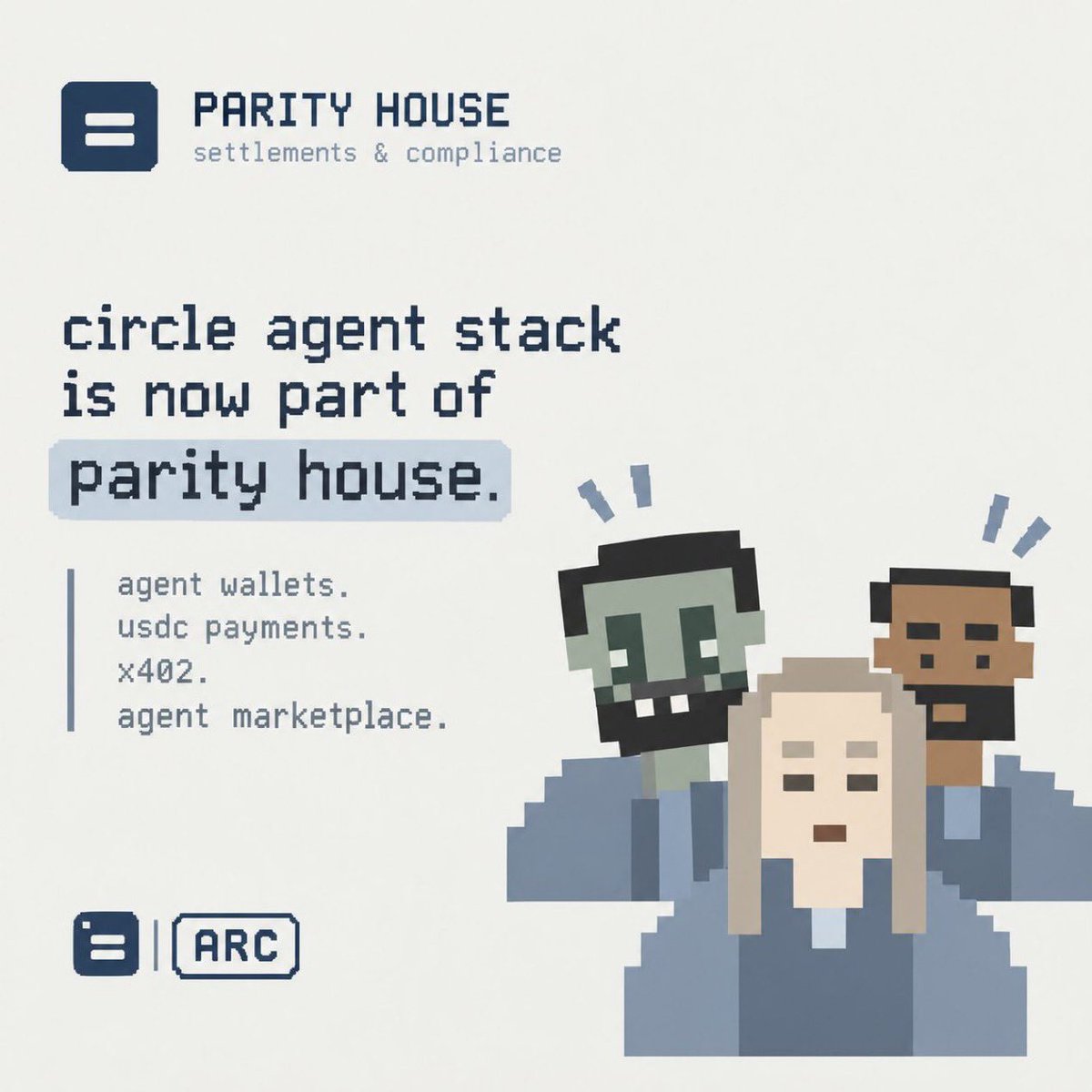 CminerB0x's tweet photo. Free mint incoming 

• First agent collection on Arc
• 5,000 supply 

Just follow Parity House @parityhouse https://t.co/F8ACAZGRbA