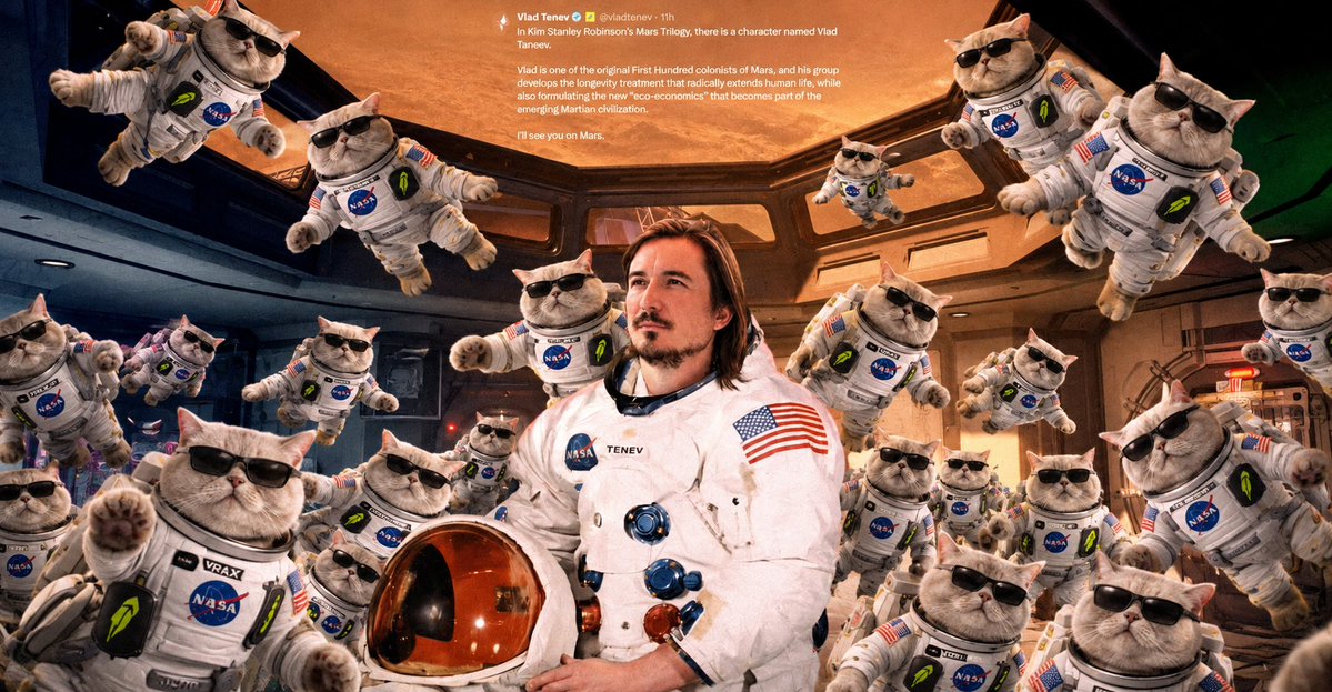 Vraxrh's tweet photo. The Robinhood ecosystem is ready for the moon mission. Captain $VRAX is ready for takeoff. 

Captain @vladtenev 🫡 https://t.co/vkf9SBUSgA