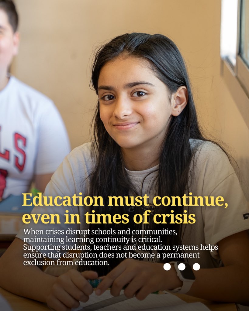 UNESCOBEIRUT's tweet photo. 🎒 A new school year, a new opportunity to #Learn.

For children affected by crisis, returning to school means protecting the #RightToEducation, ensuring learning continuity and leaving no one behind.

#UNESCO works with partners for safe, inclusive and quality education.🇱🇧💙 https://t.co/tpjIs8071l
