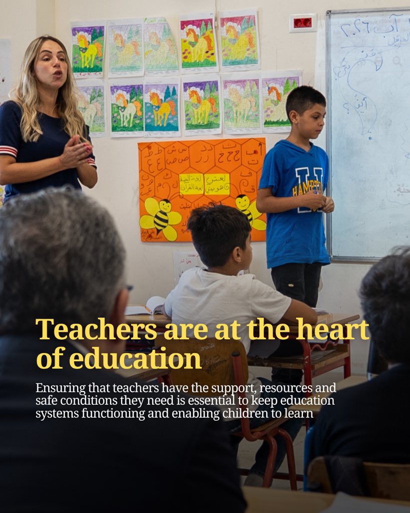 UNESCOBEIRUT's tweet photo. 🎒 A new school year, a new opportunity to #Learn.

For children affected by crisis, returning to school means protecting the #RightToEducation, ensuring learning continuity and leaving no one behind.

#UNESCO works with partners for safe, inclusive and quality education.🇱🇧💙 https://t.co/tpjIs8071l