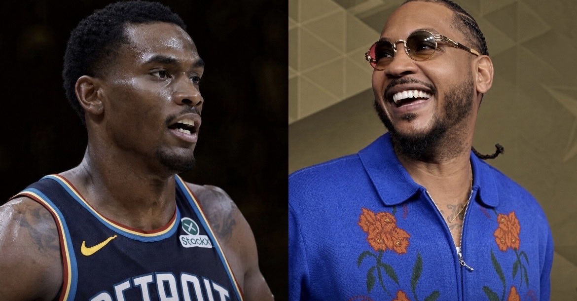 SleeperPistons's tweet photo. Carmelo Anthony says the Pistons can’t afford to let Jalen Duren walk over their contract standoff:

“This would put Detroit back… Give this man his bread. Don’t break this up over a couple of dollars.” 😳 https://t.co/wRIRKFPZVx