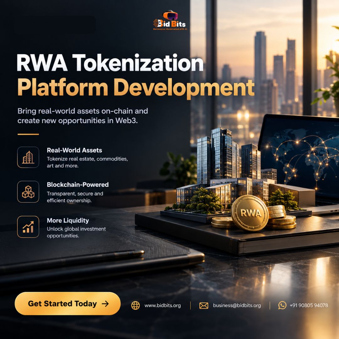 bid_bits's tweet photo. Build your RWA Tokenization Platform with Bidbits. Turn real-world assets into blockchain-based digital opportunities and create new business models. 

Visit: https://t.co/nZ6gG2JA7A 

#RWATokenization #RWA #BlockchainDevelopment #Web3 https://t.co/sshm28LlVZ