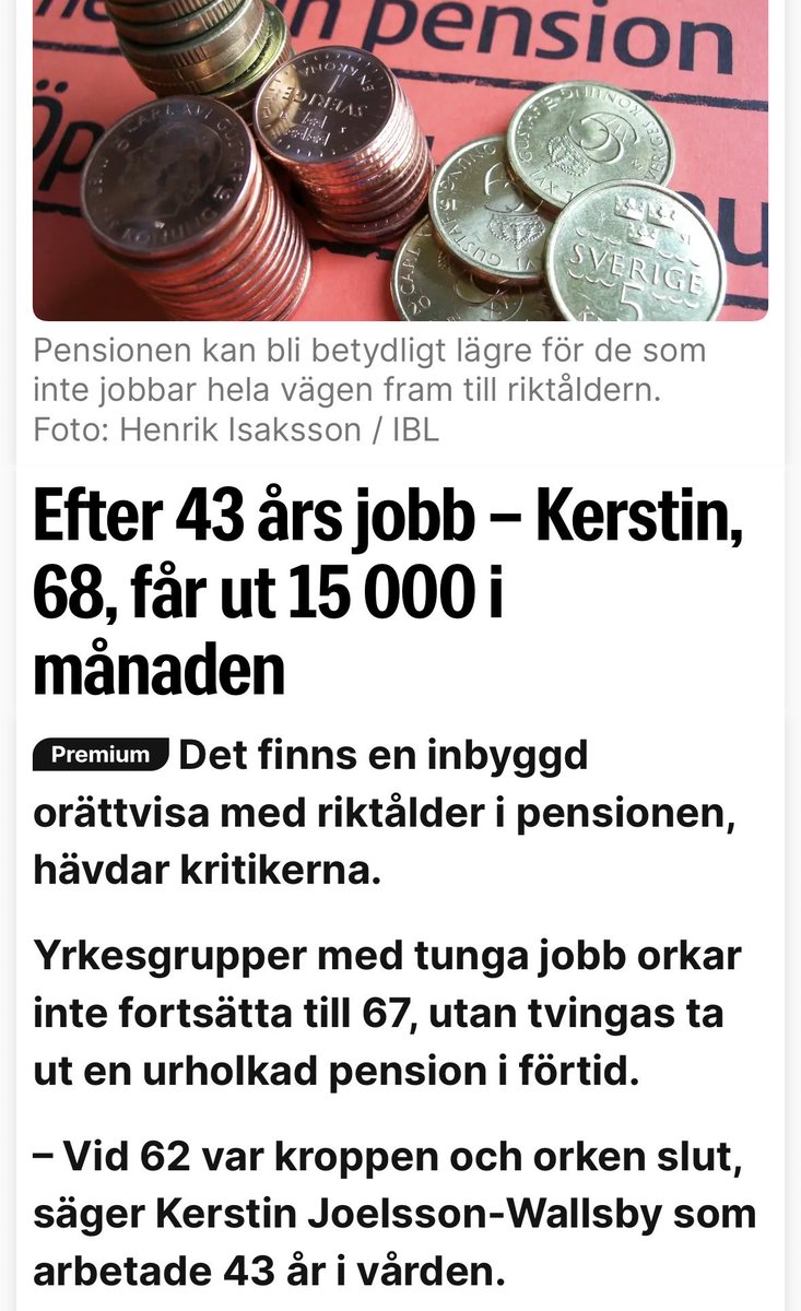 Siskodiskho's tweet photo. Det är så här svenska arbetare tackas efter 40 + års slit. Alla partier har i alla tider lovat höjda pensioner. Men det enda som höjts är åldern på hur länge man förväntas arbeta. https://t.co/OZKUL6ppAr