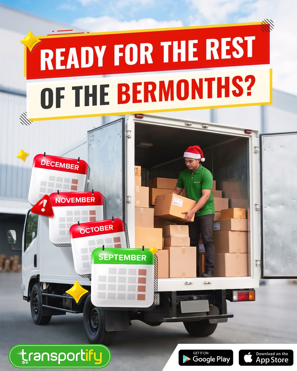 TransportifyPh's tweet photo. Book me now, when September ends... 🎶 🎄
As the month ends, the busiest stretch of the year is getting started. Keep up with the climbing orders with Transportify’s on-demand logistics service!
Book now: https://t.co/aLbnw9cYDz
#Transportify
#Logistics
#BusinessDeliveries https://t.co/WIdCn84blo