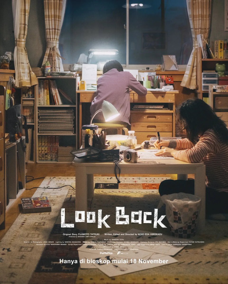 CGV_ID's tweet photo. Dua anak. Dua mimpi. Satu cerita yang bakal bikin hati ambyar. 🥹

LOOK BACK, diadaptasi dari manga karya Tatsuki Fujimoto dan disutradarai oleh Hirokazu Kore-eda, segera tayang di CGV Indonesia mulai 18 November.

Siap-siap ketawa, terharu, lalu bengong menatap layar setelah filmnya usai!