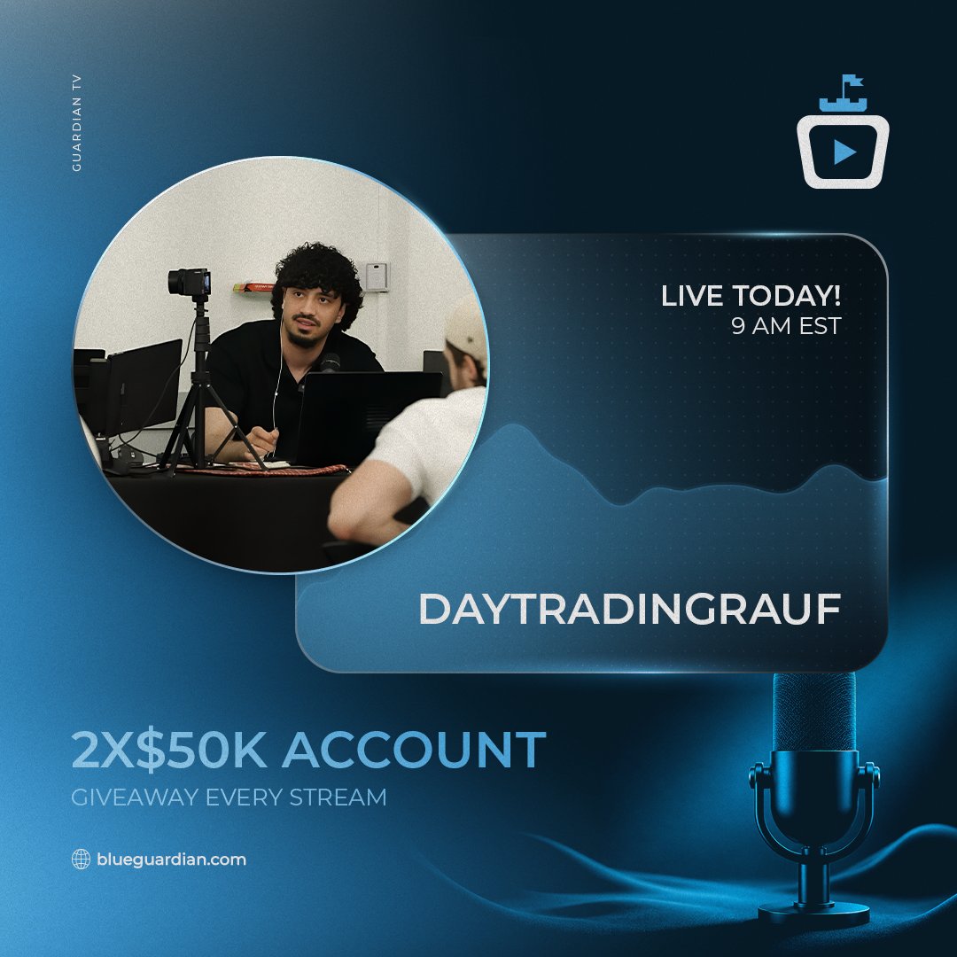 GuardianTvLive's tweet photo. LIVE today 9:00 AM EST with @daytradingrauf! 🔴

We stream every weekday. Get exclusive promos, live trading and education.

Link in bio. https://t.co/IuJDijonNF