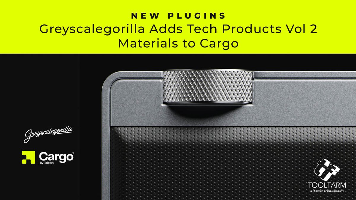 ToolfarmJapan's tweet photo. Cargo「Tech Products Vol 2」が登場!
88種類のプロ向けマテリアルを収録。
4K・シームレステクスチャで、テック系製品やハードサーフェス、モーションデザインなどにすぐ活用できます。
👇 詳細
https://t.co/HxpAGfF7er
#Cargo #Greyscalegorilla #KitBash3D #プロダクトCG https://t.co/VCyfVJ1AgW
